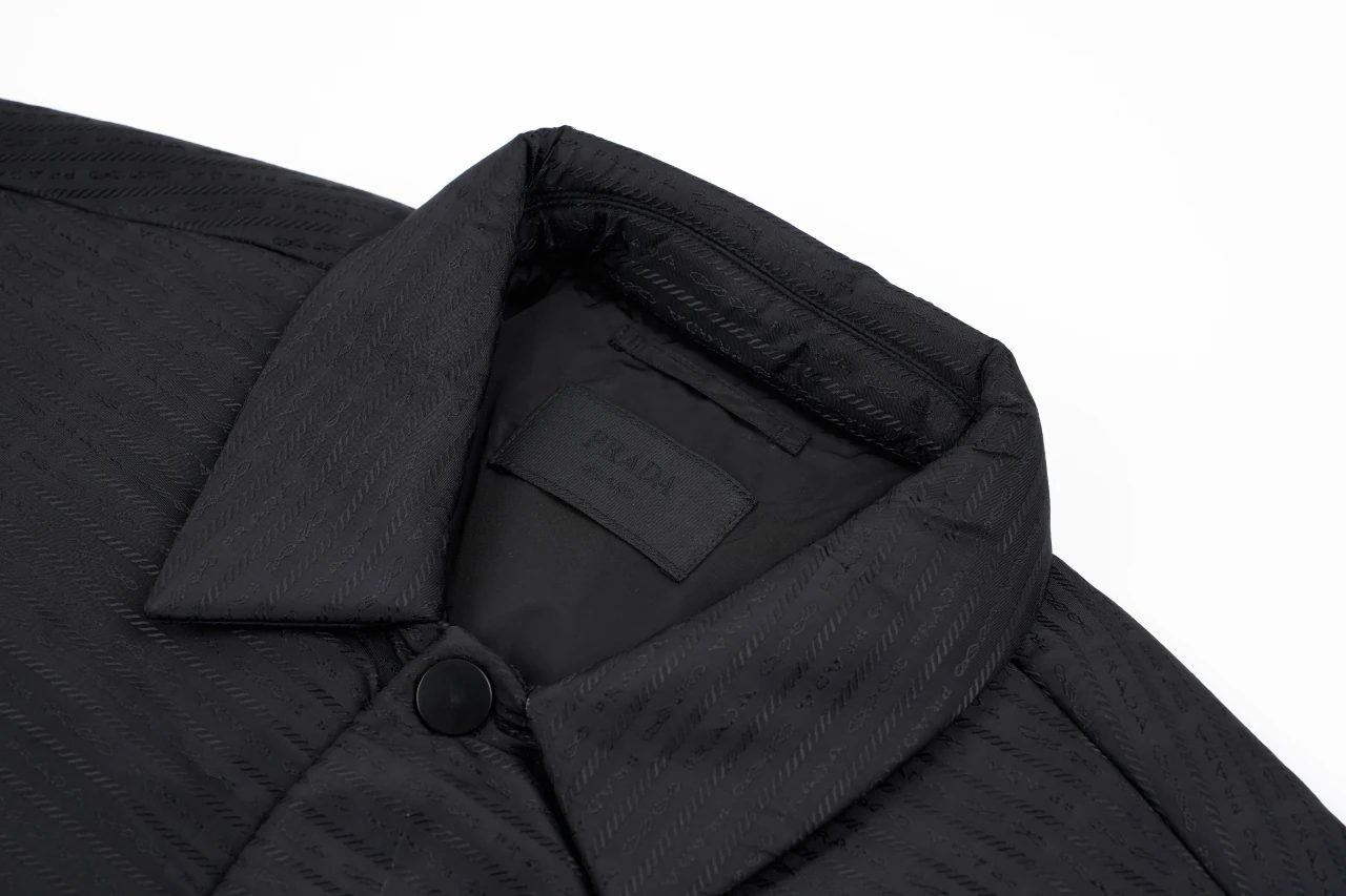 Prada Black Jacquard Triangle Logo Padded Jacket product photo from LabelPicks