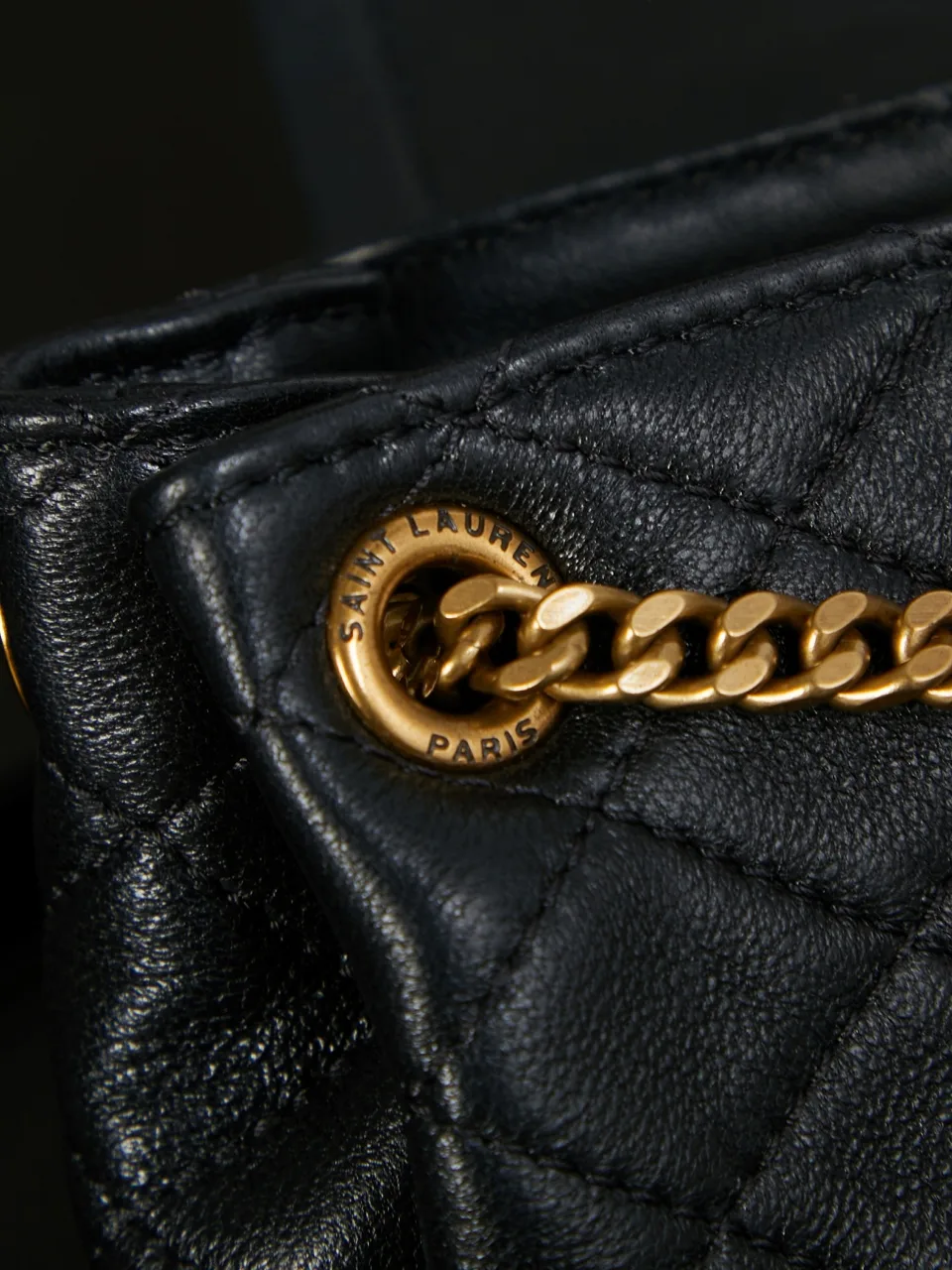 Saint Laurent Gold Quilted Leather Shoulder Bag product photo from LabelPicks