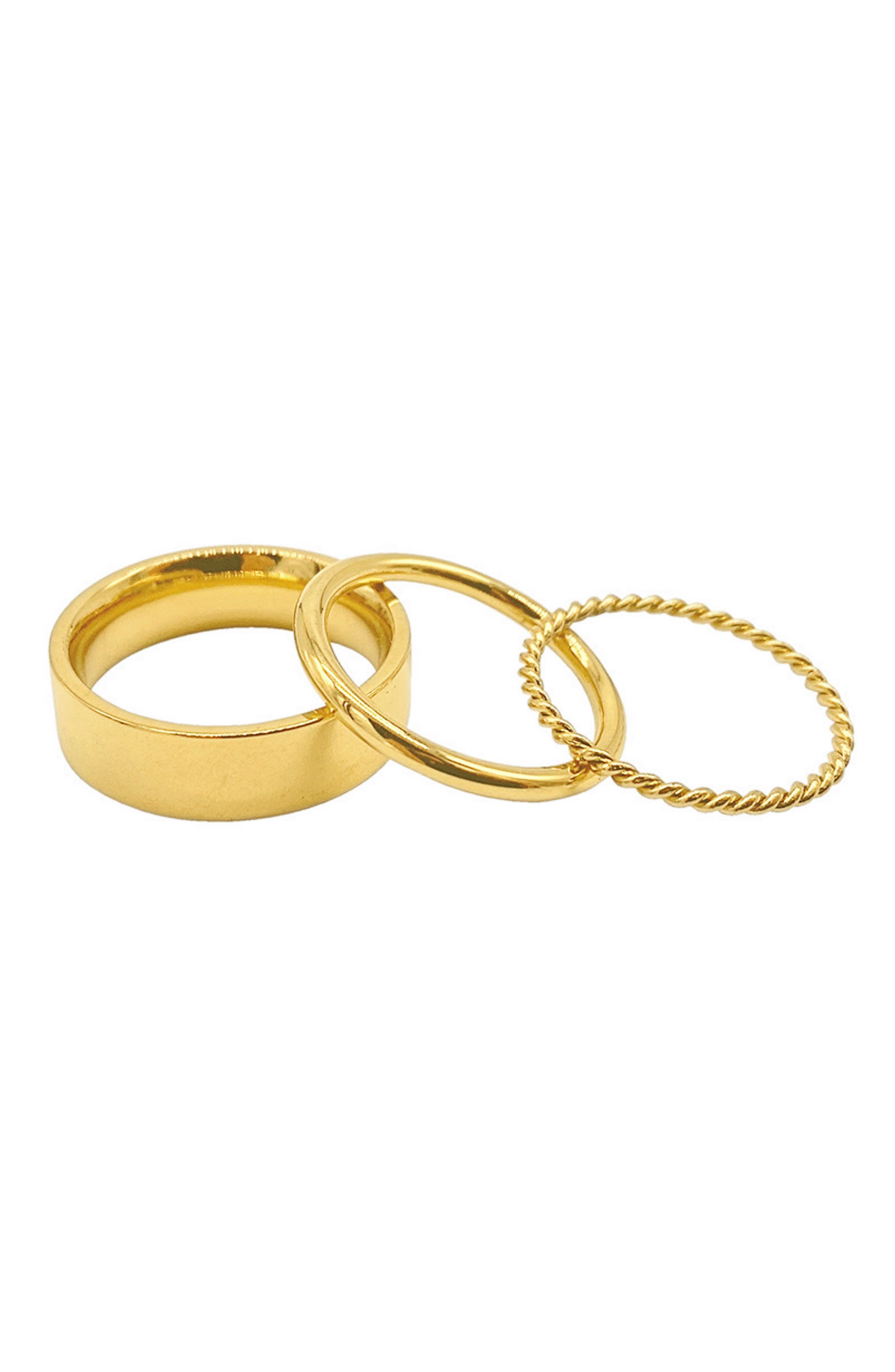 Adornia Water Resistant Mixed Band Stackable Ring Set