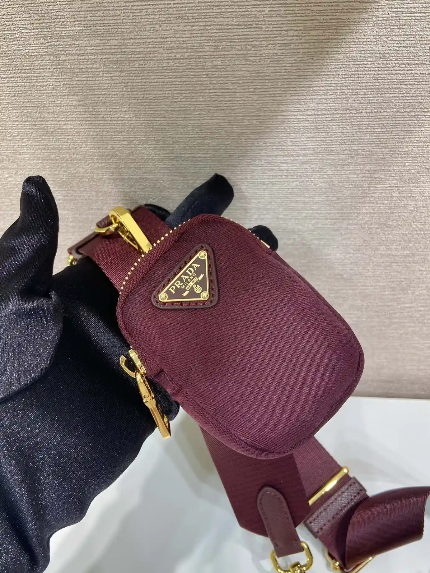 Prada Gold Nylon Hobo Bag product photo from LabelPicks