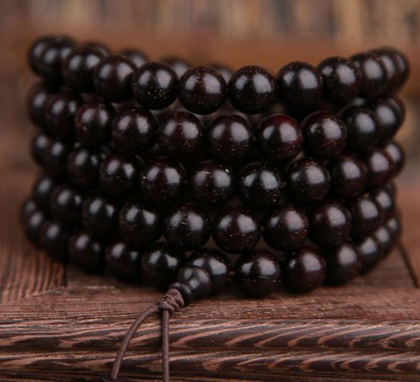 Buddhist beads, small leaves, red sandalwood, man's bracelet and rosary