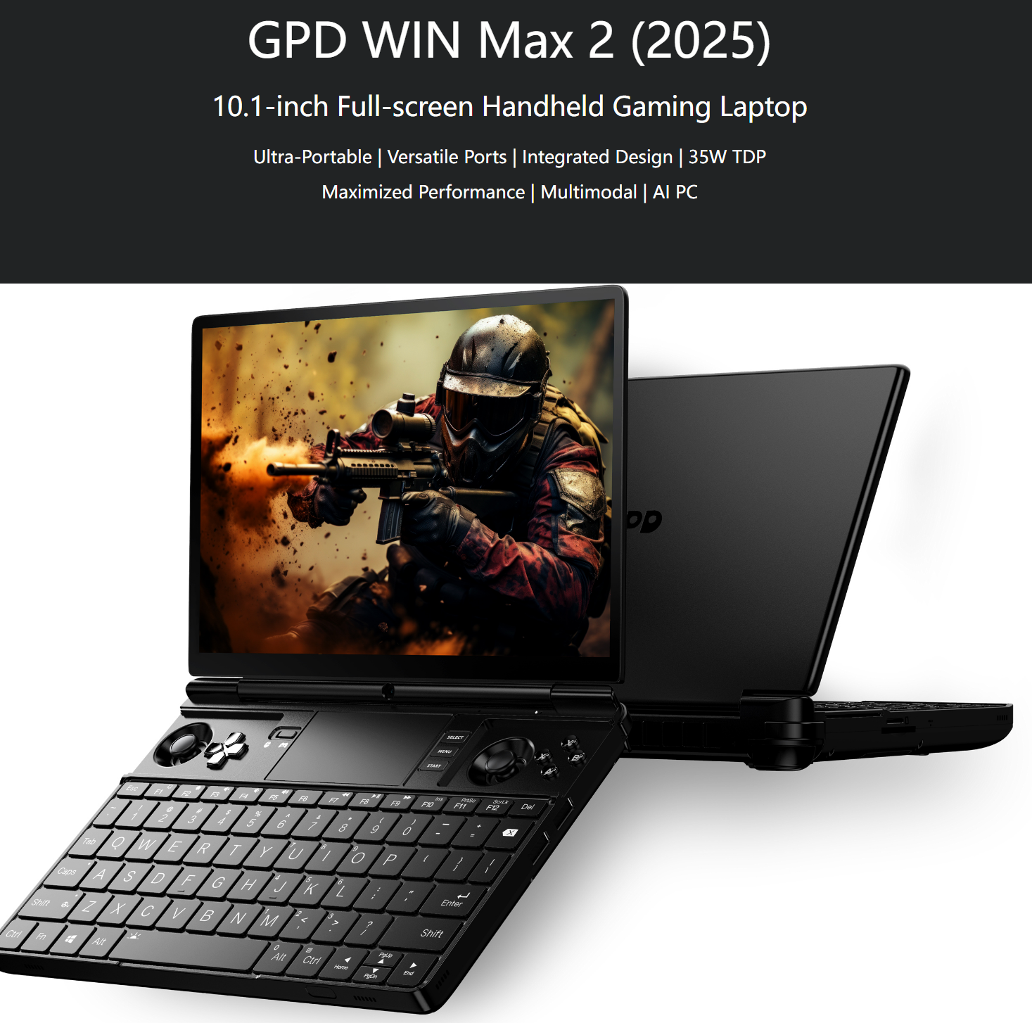 GPD Win Max 2 2025 10'' Touch screen Stylus 32GB+1TB USB4 Oculink AMD 8840U Laptop Gaming Tablet - GreshamTech