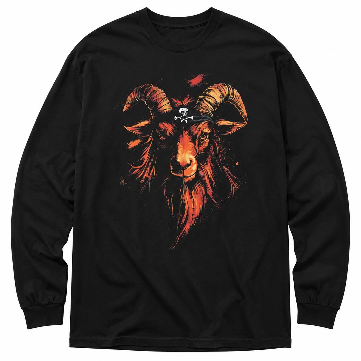 Remera Cabra Pirata con Pañuelo - Diseño Exclusivo Retro Dark