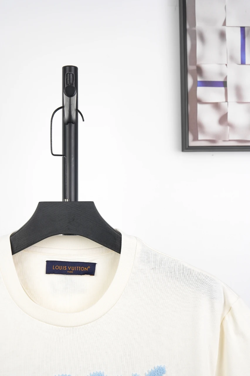 Louis Vuitton Off White Light Blue Monogram Letter Jacquard T-Shirt product photo from LabelPicks