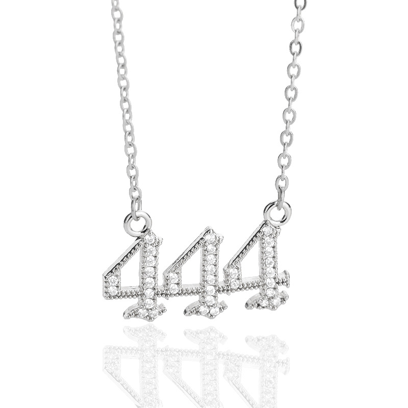 111-999 Angel Number Necklace with Bling Zirconia