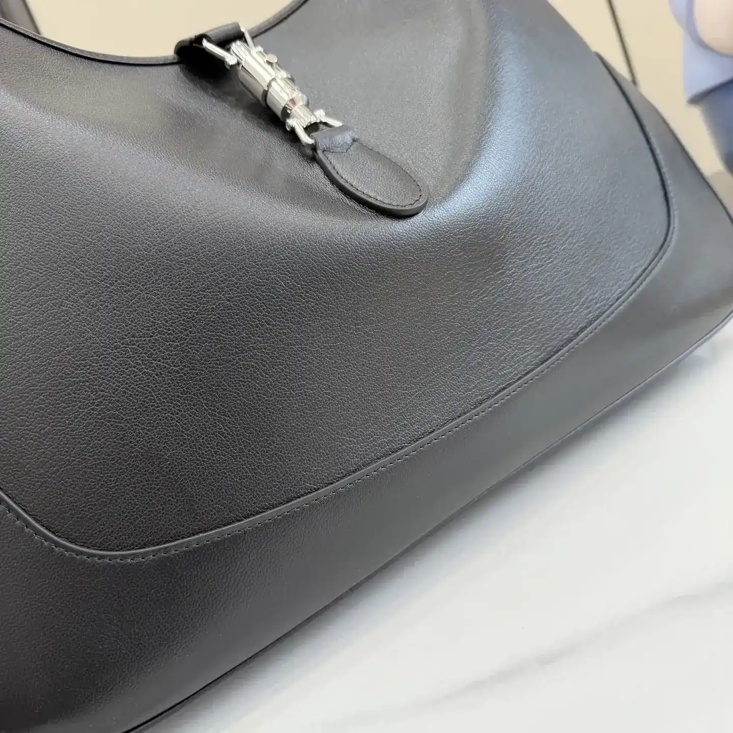 Gucci Jackie Black Grained Leather Shoulder Bag product photo from LabelPicks