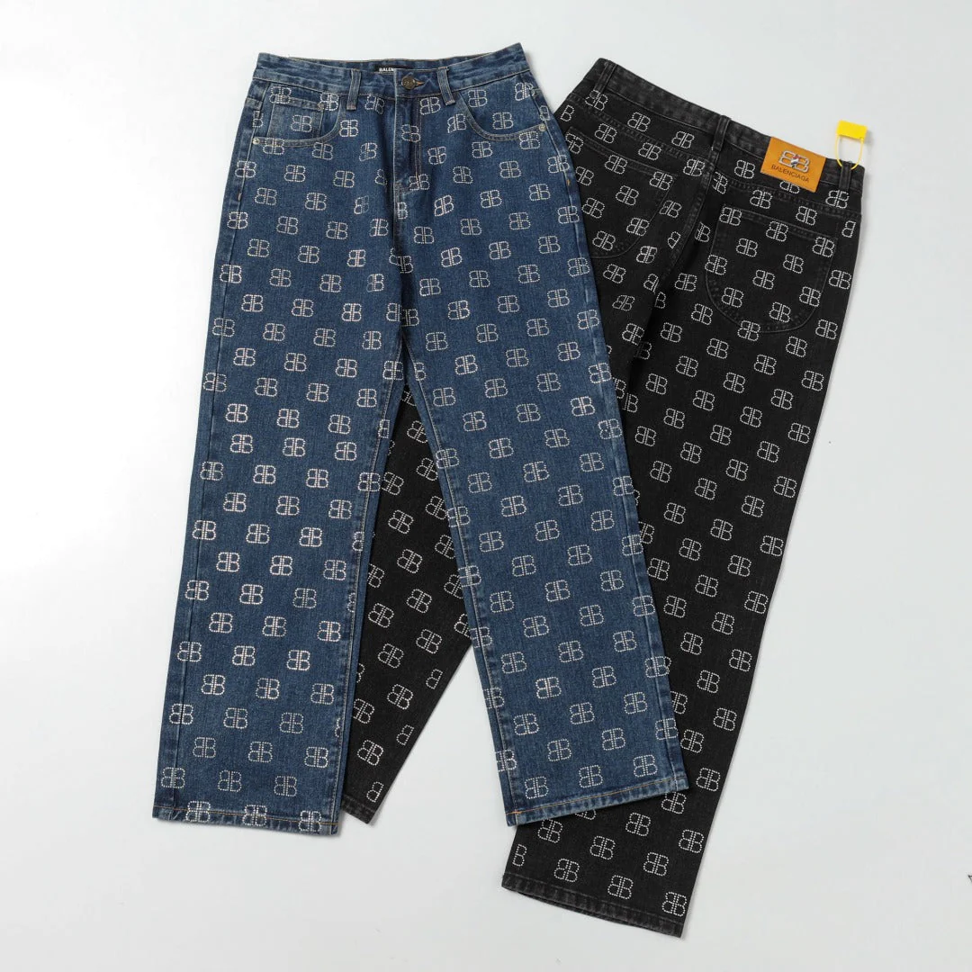 Starry diamond-set jeans