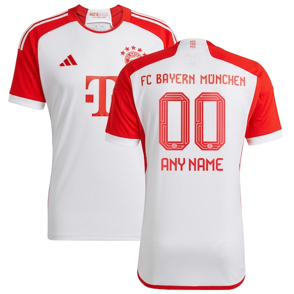 Bayern Munich adidas Youth 2023/24 Home Replica Custom Jersey - White