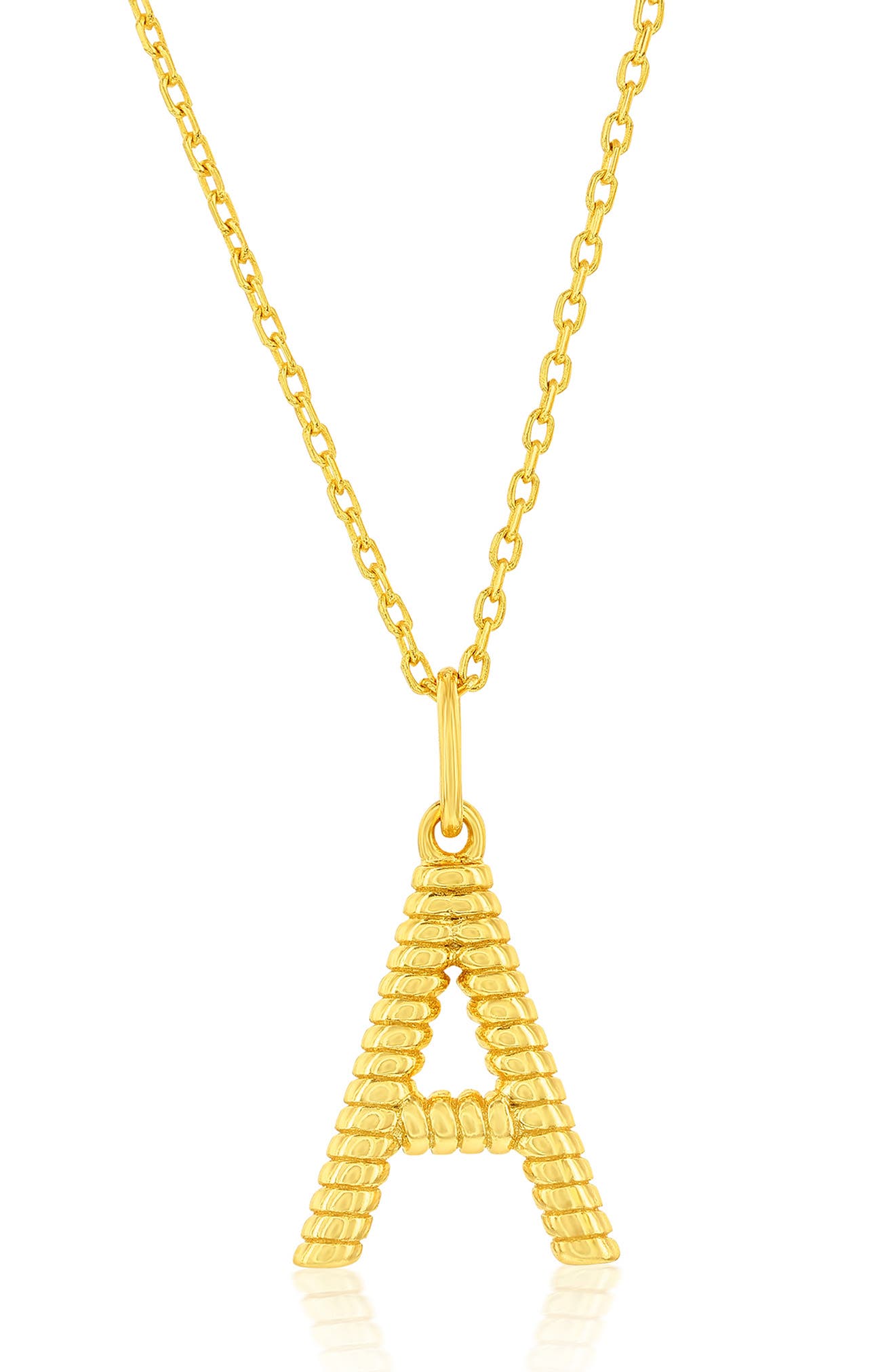 SIMONA Croissant Initial Pendant Necklace