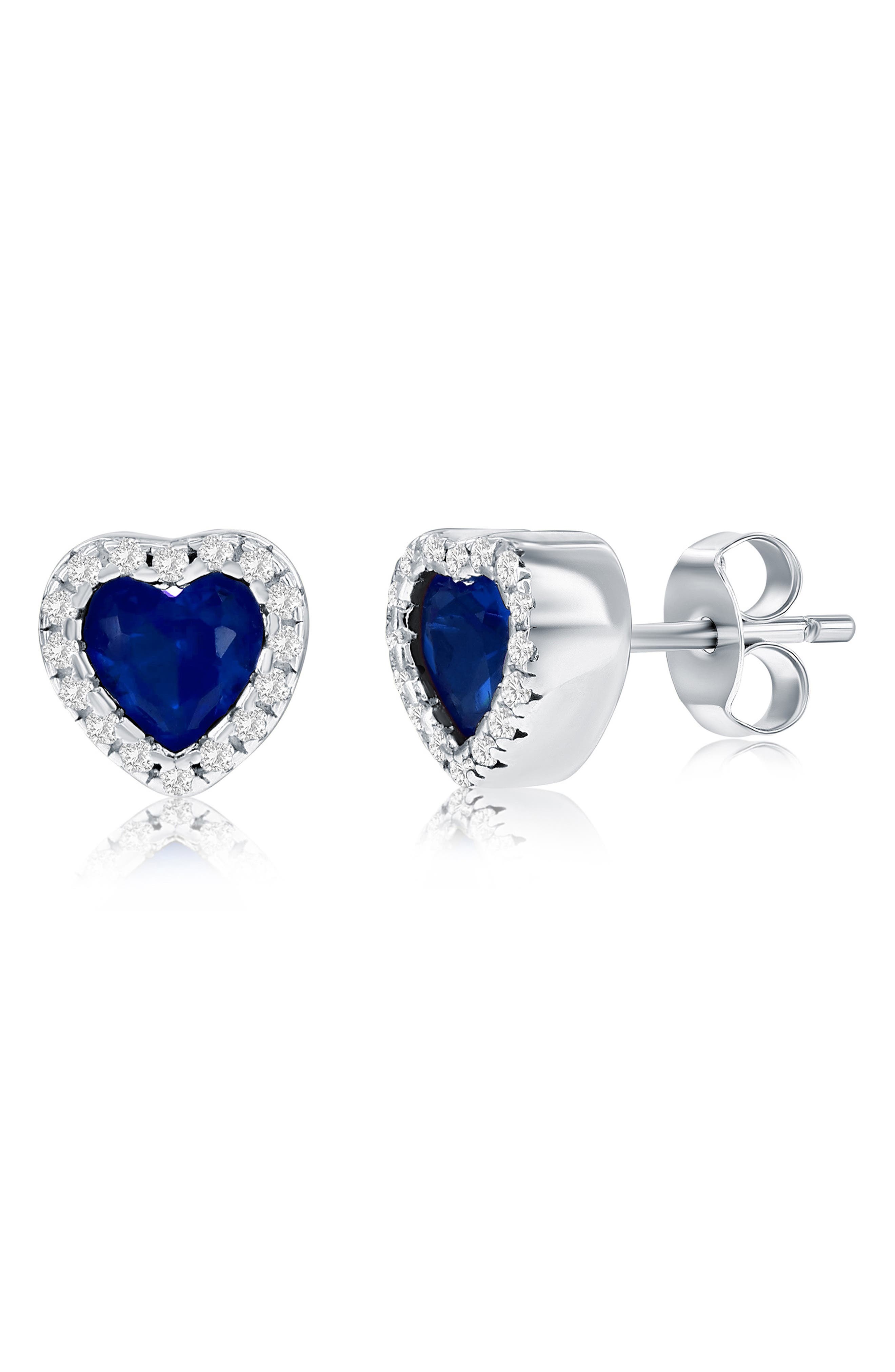 SIMONA Cubic Zirconia Heart Stud Earrings