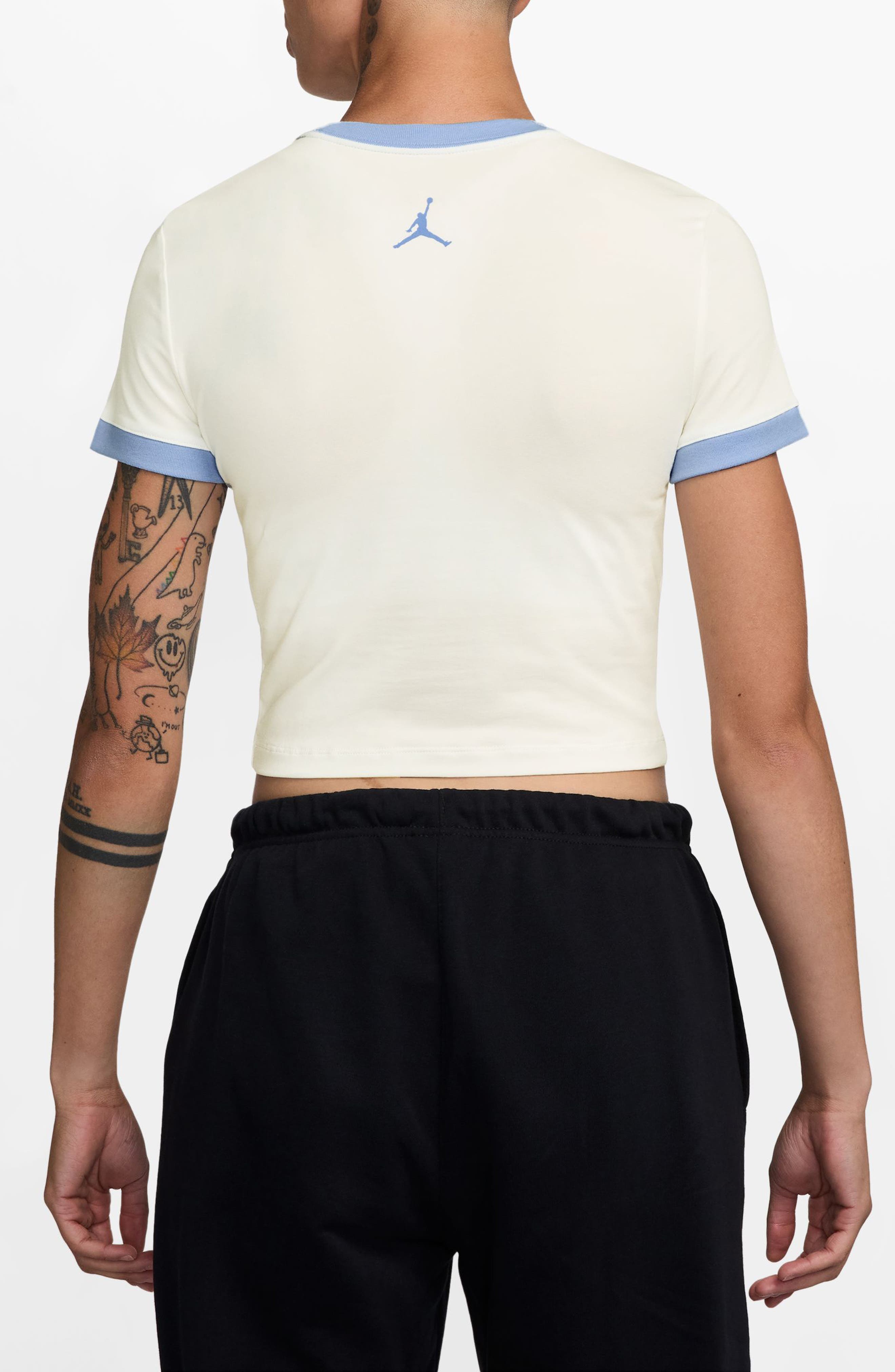 Jordan GFX Slim Fit Crop Graphic Ringer T-Shirt