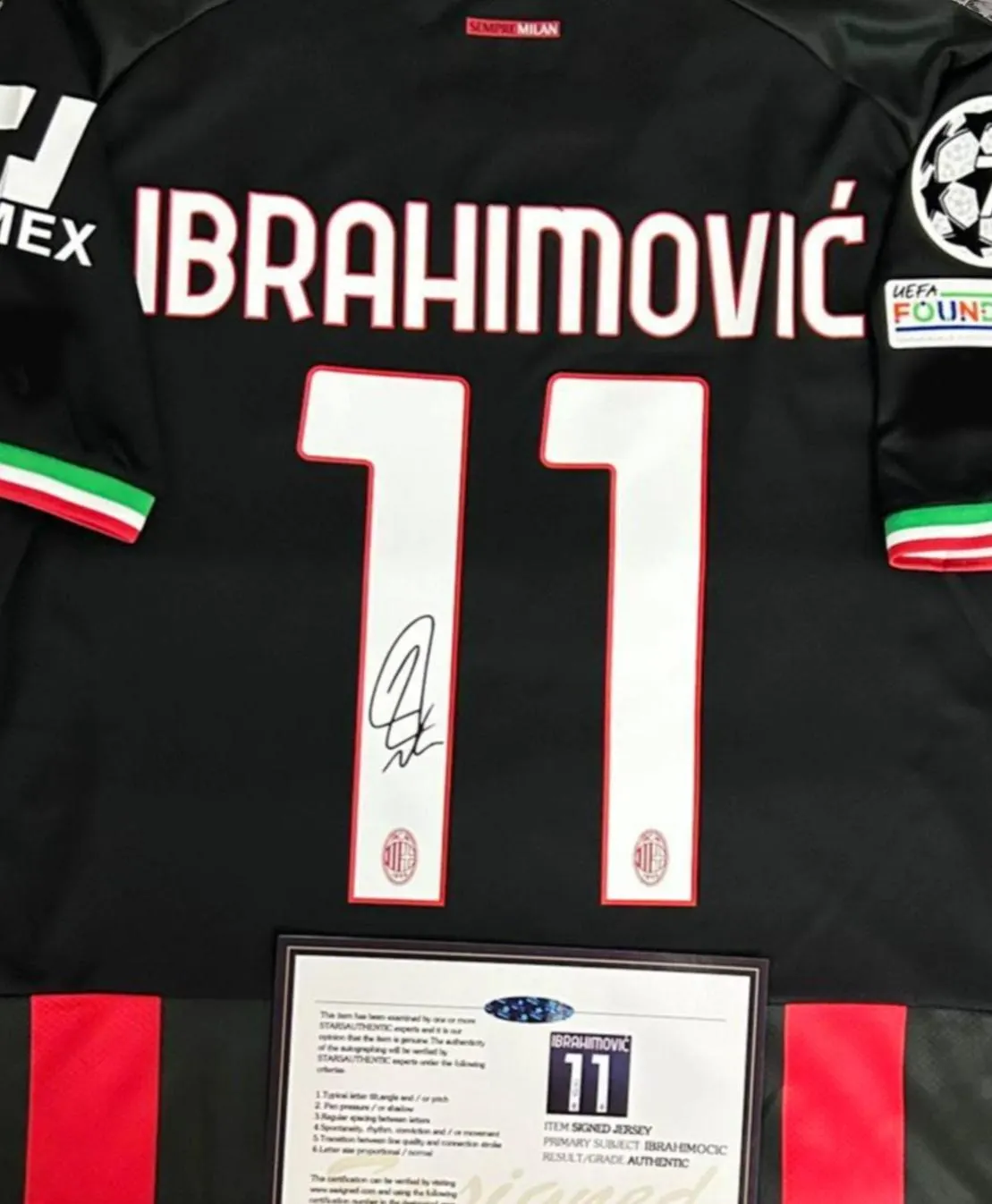 Zlatan Ibrahimovic SIGNED AC Milan 22/23 Home Final Jersey/Shirt - COA - 2022