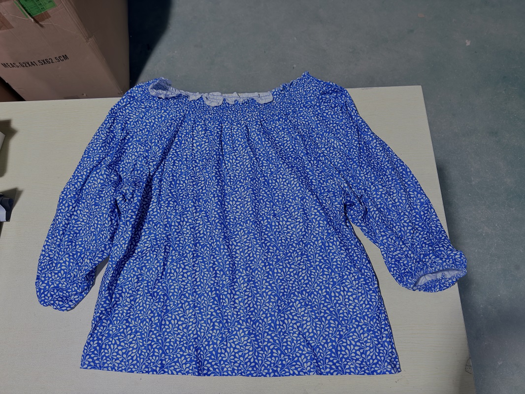 Casual Shirt Printed Lantern Sleeve Top Women's Blouse