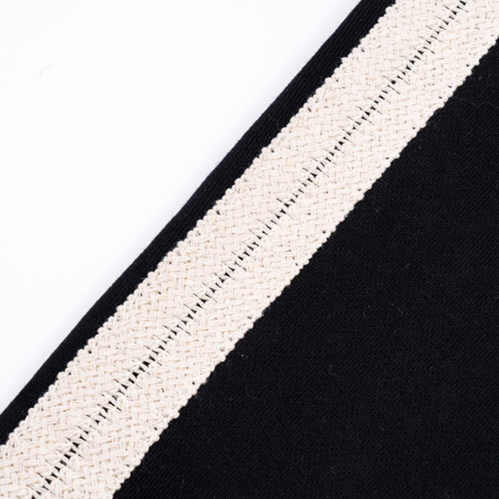 Embroidered Webbing Pocket Drawstring Trousers