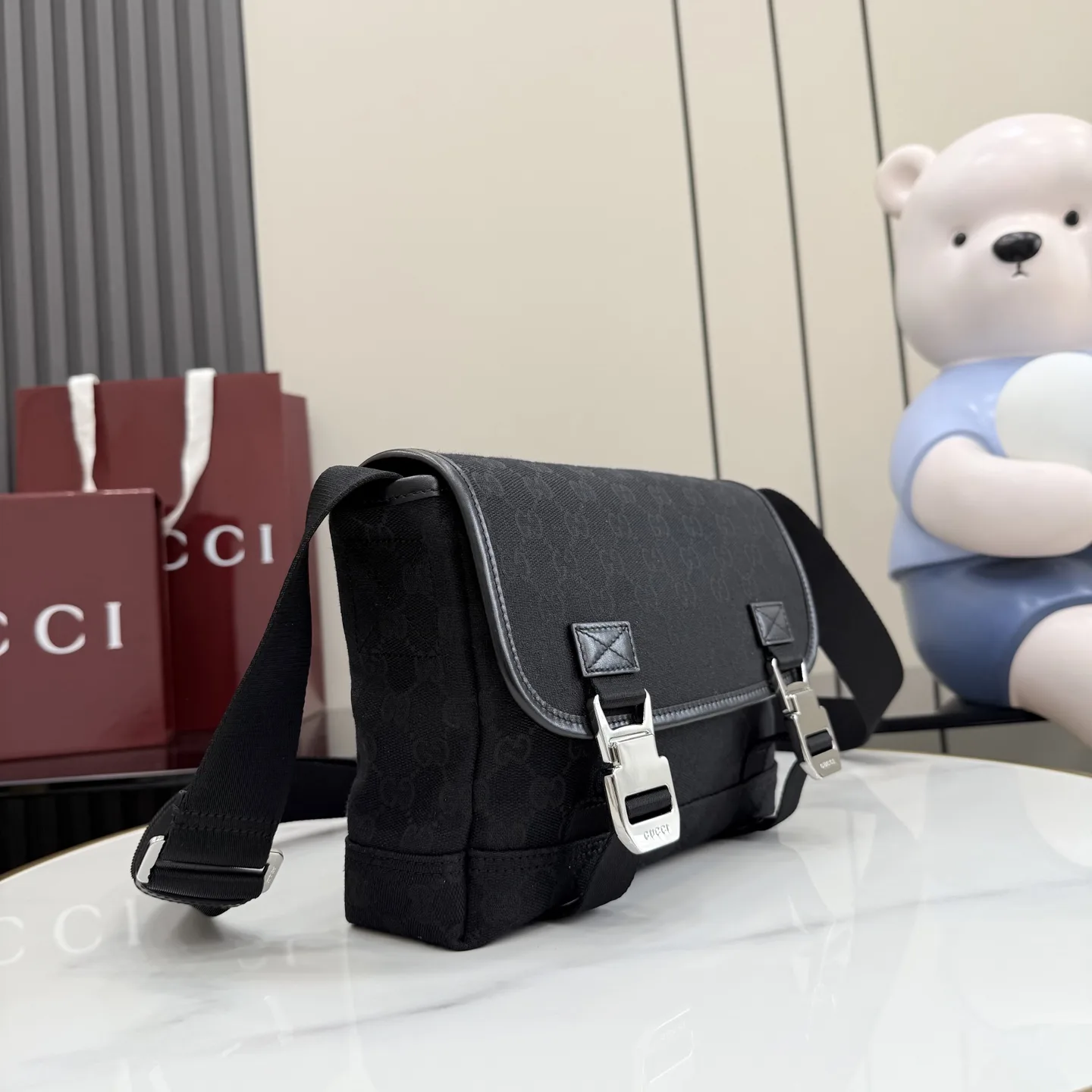 Gucci Black Canvas and Leather Crossbody Bag product photo from LabelPicks