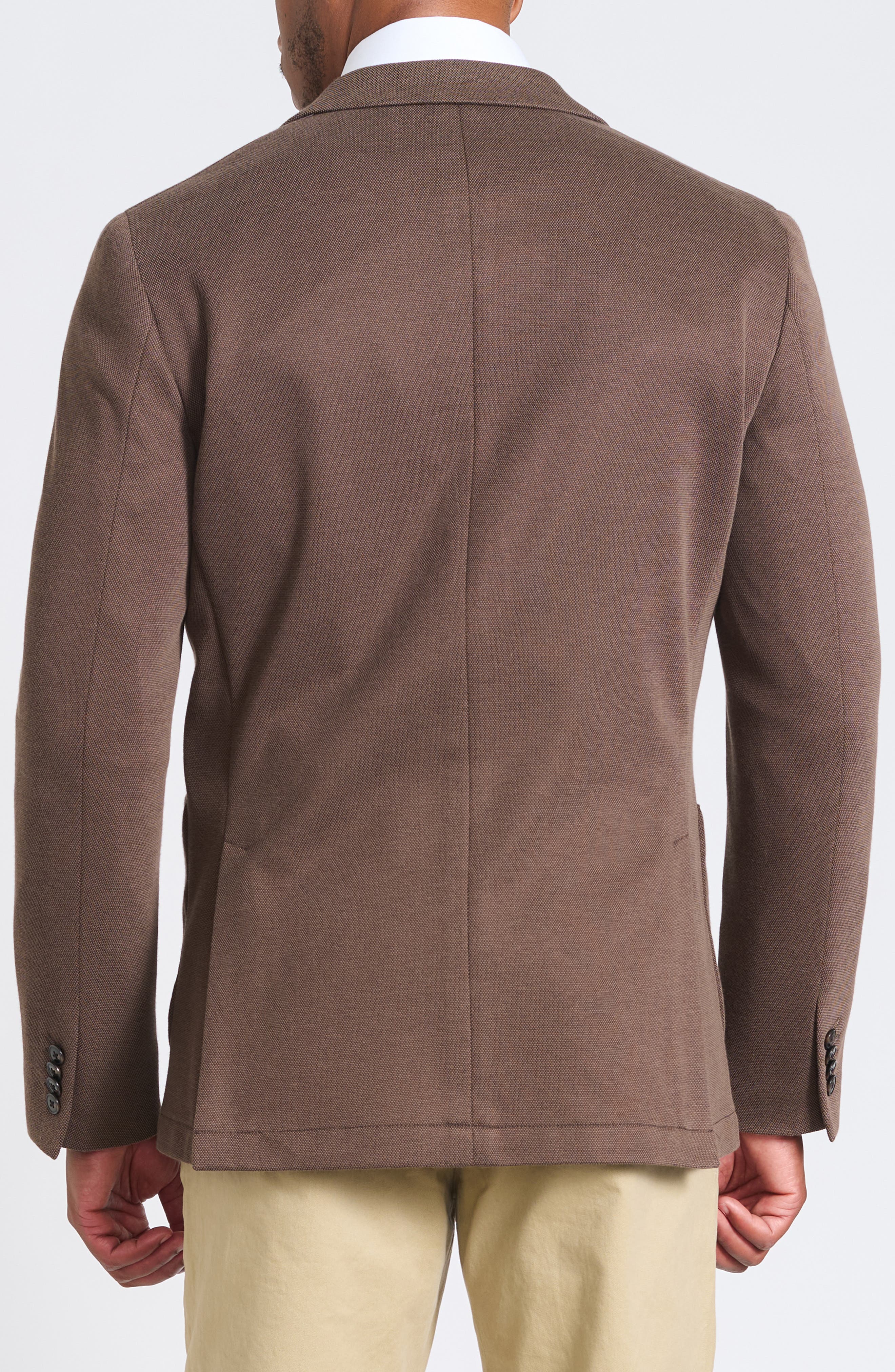 SAVILE ROW CO Brown Piqué Knit Sport Coat