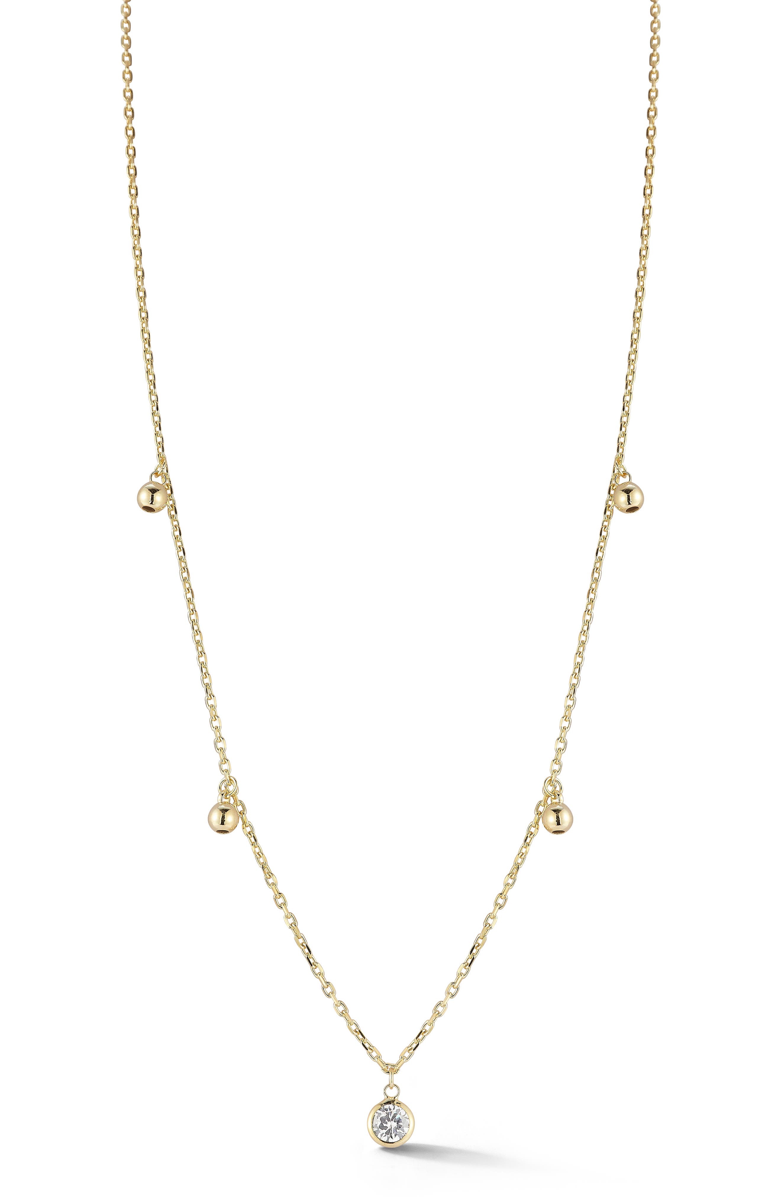 SPHERA MILANO Cubic Zirconia Ball Charm Necklace