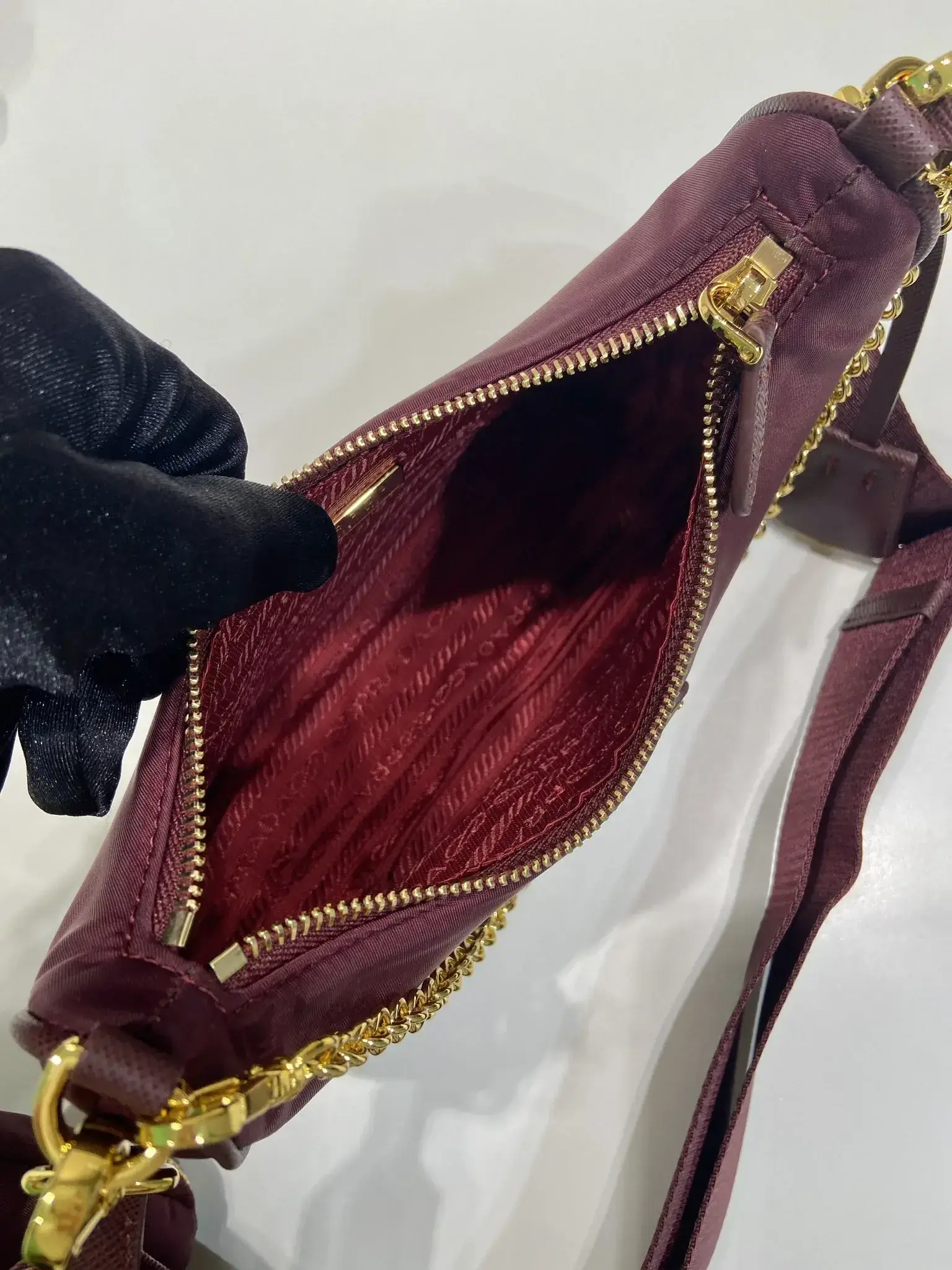 Prada Gold Nylon Hobo Bag product photo from LabelPicks