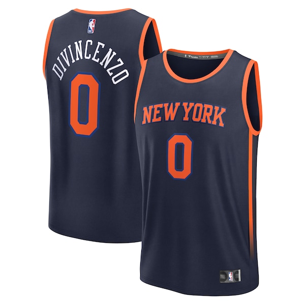 Donte DiVincenzo New York Knicks  Fast Break Replica Player Jersey - Statement Edition - Navy