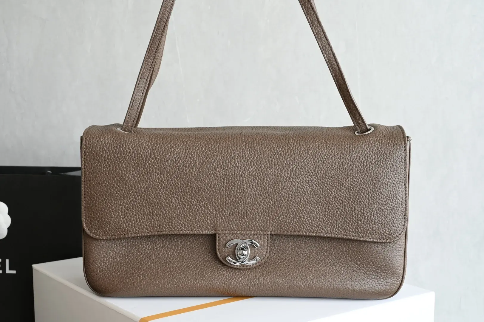 Chanel Brown Grained Leather Shoulder Bag product photo from LabelPicks