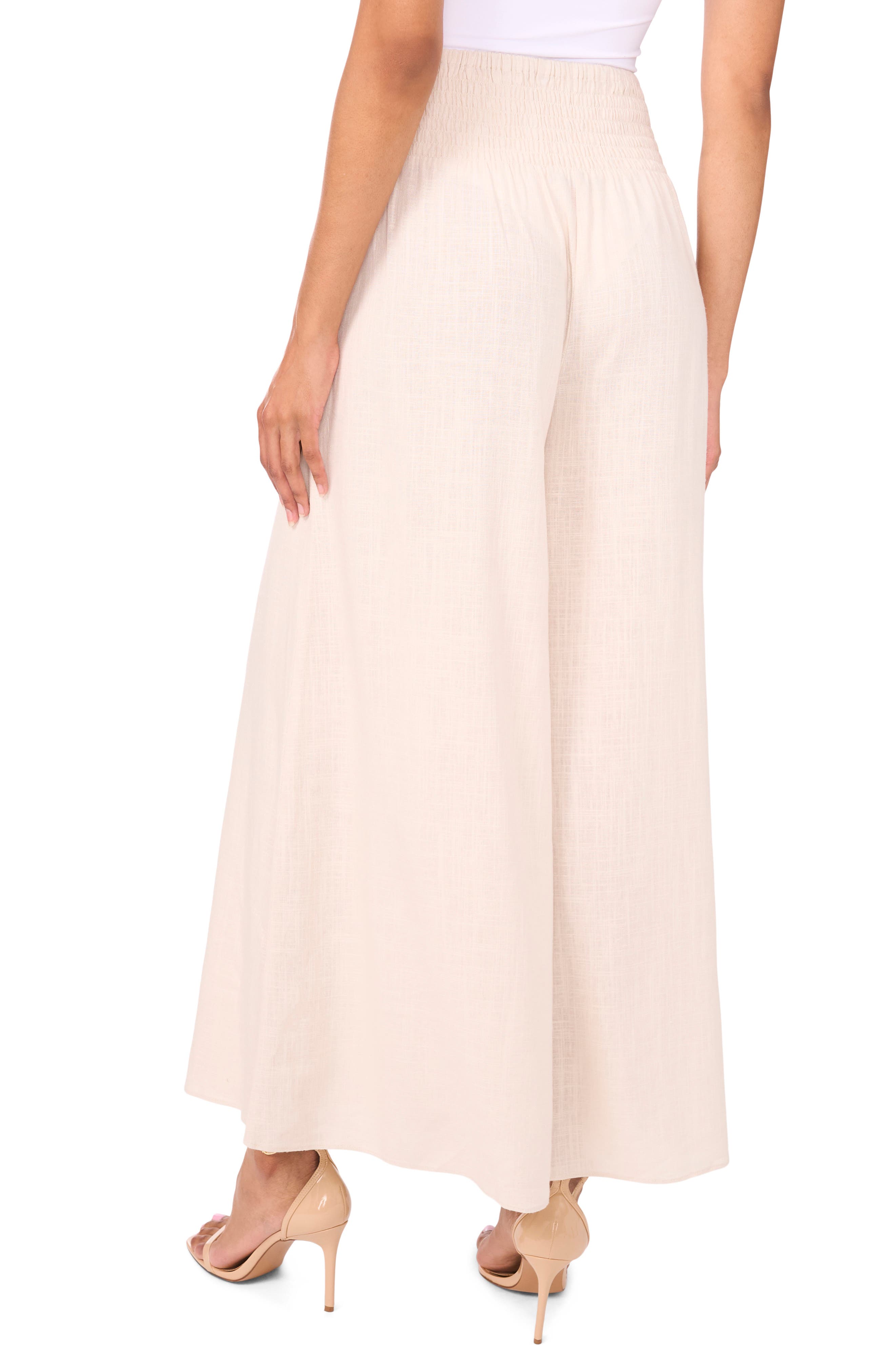 Vince Camuto Smocked Waist Wide Leg Pants