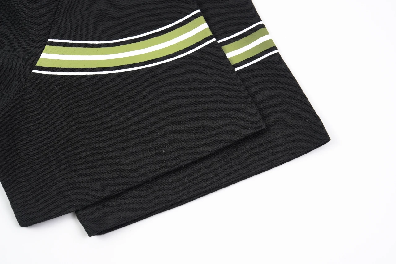 Burberry Black Stripe Equestrian Knight Embroidered Polo Shirt product photo from LabelPicks
