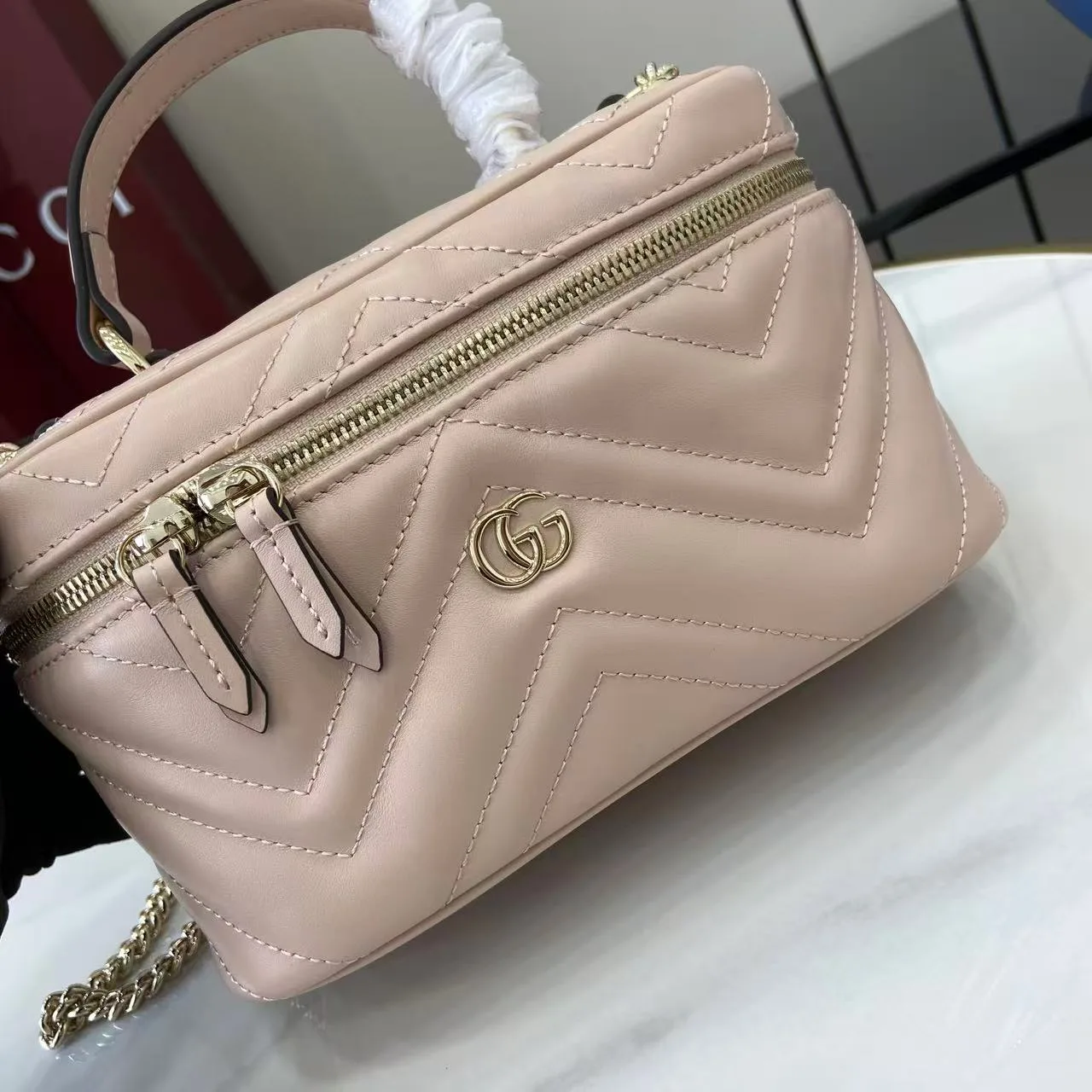 Gucci Marmont Pink GG Supreme Canvas Top Handle Bag product photo from LabelPicks