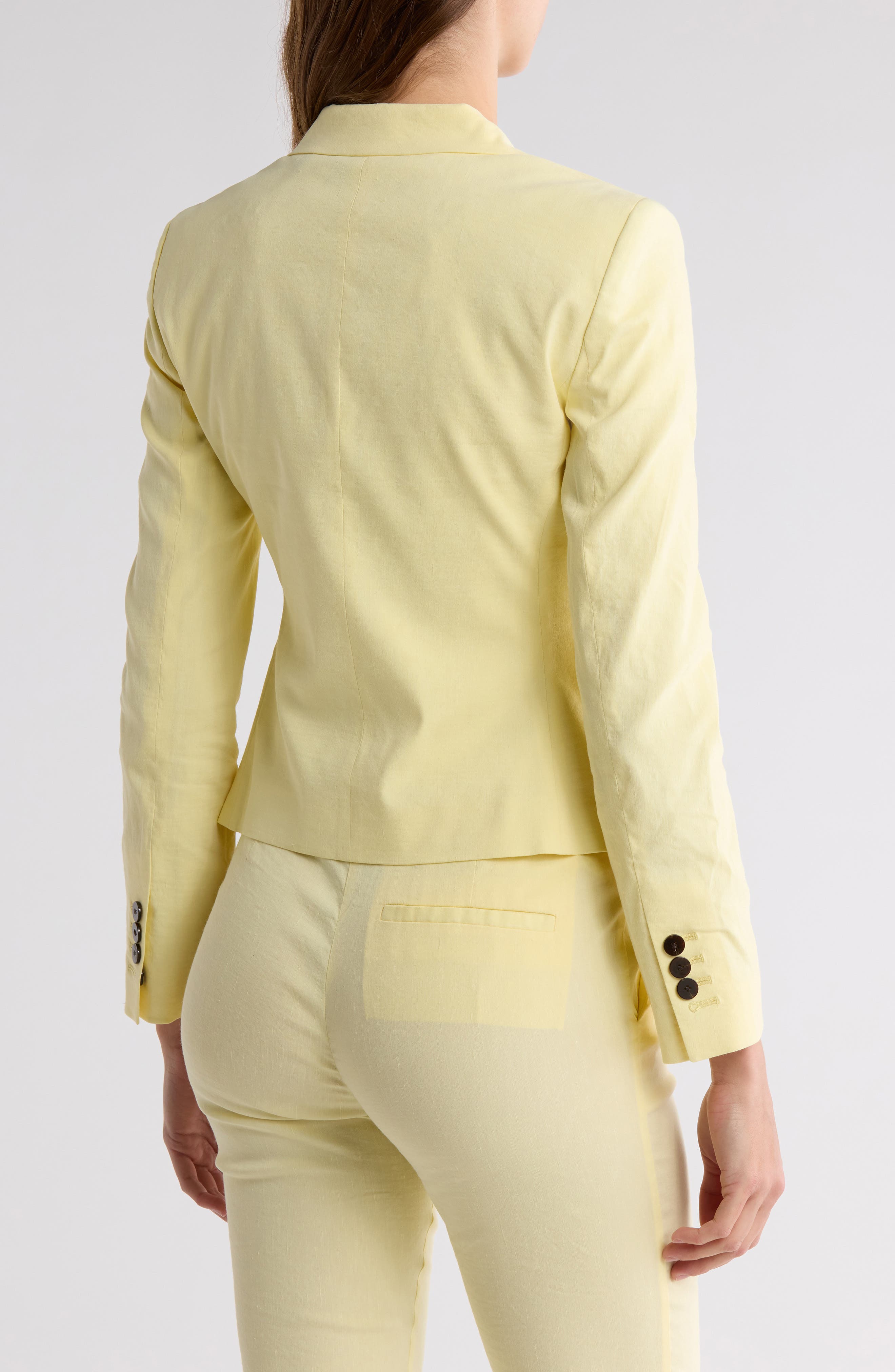 Theory Shrunken Stretch Linen Blend Blazer