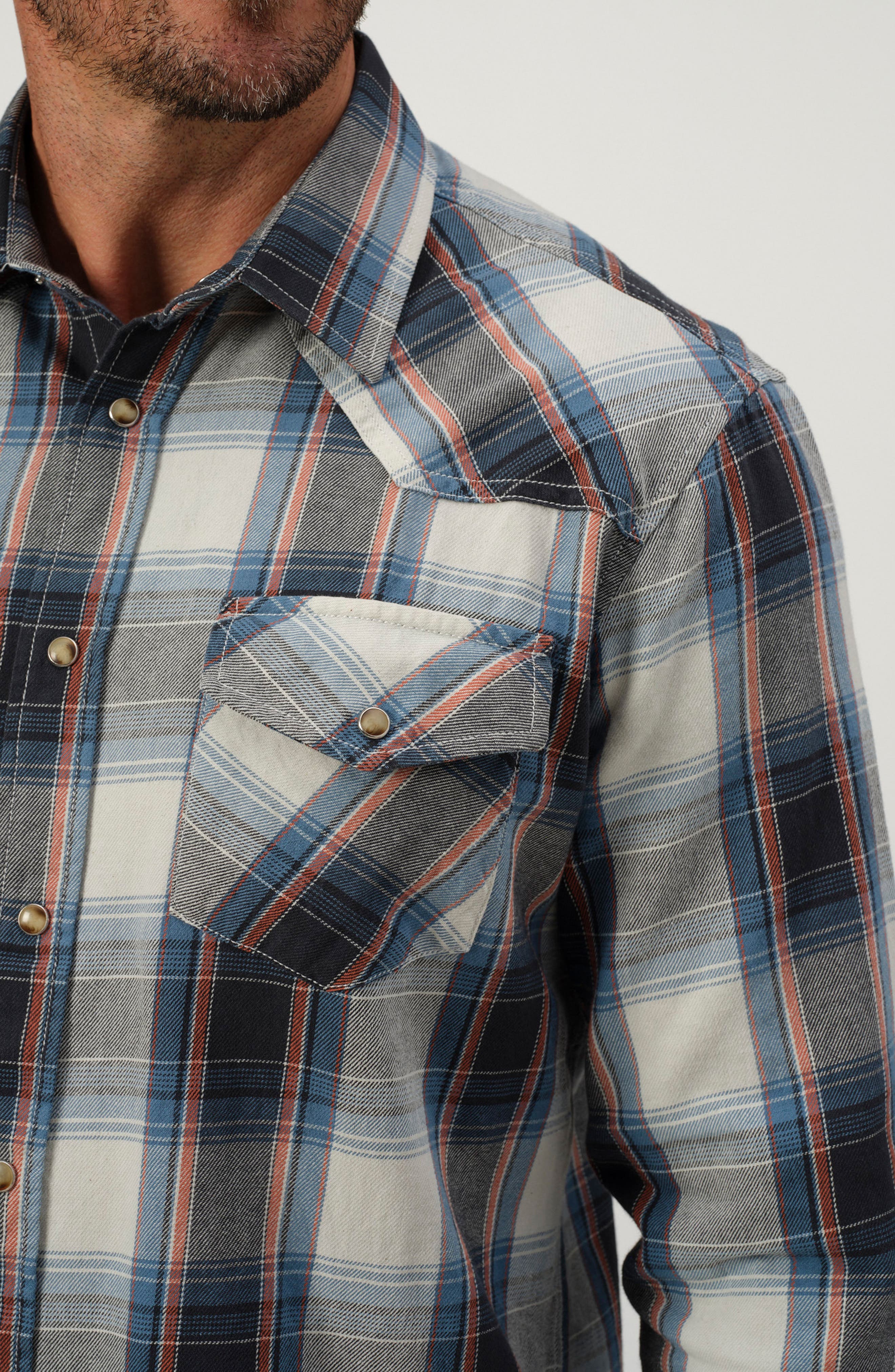 STUDIO GARNET LOS ANGELES Snap-Up Denim Western Shirt