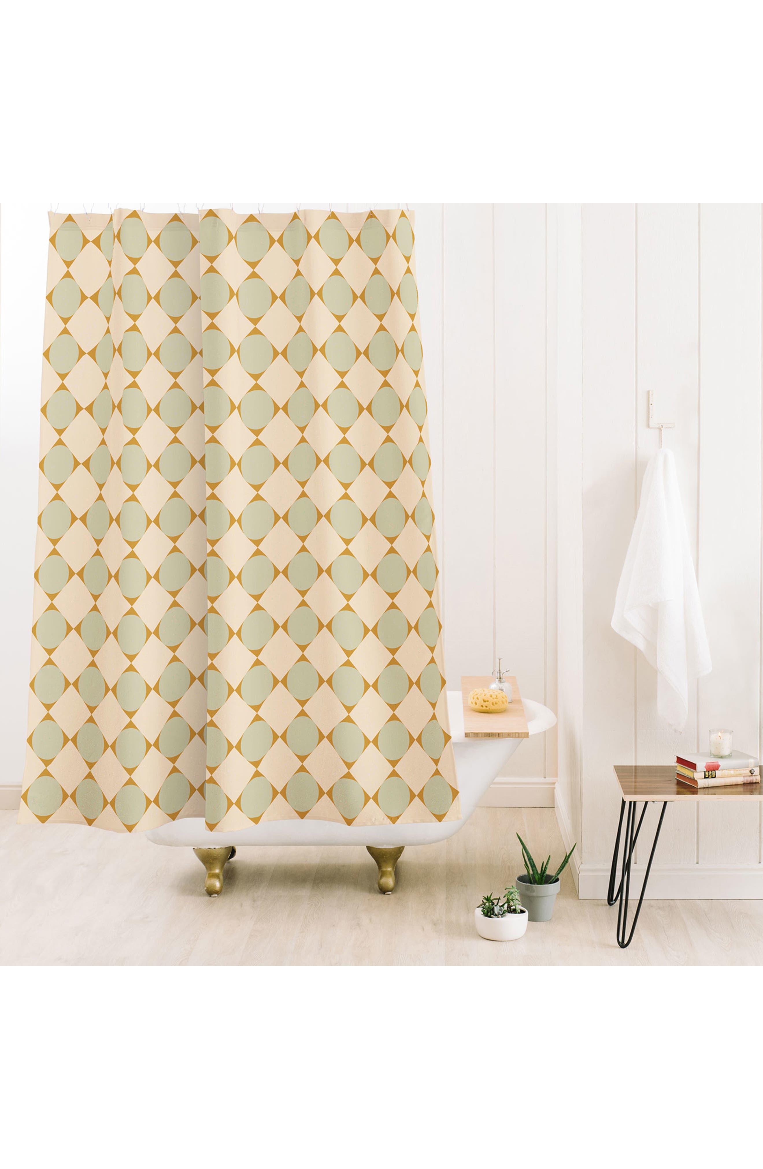Deny Designs Retro Geometric Print Shower Curtain
