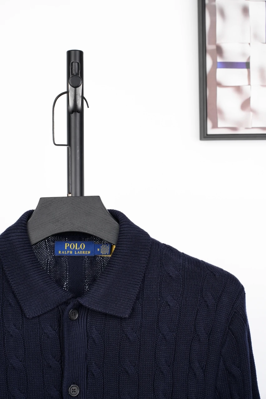 Ralph Lauren Navy Pony Embroidered Cable Knit Shirt product photo from LabelPicks