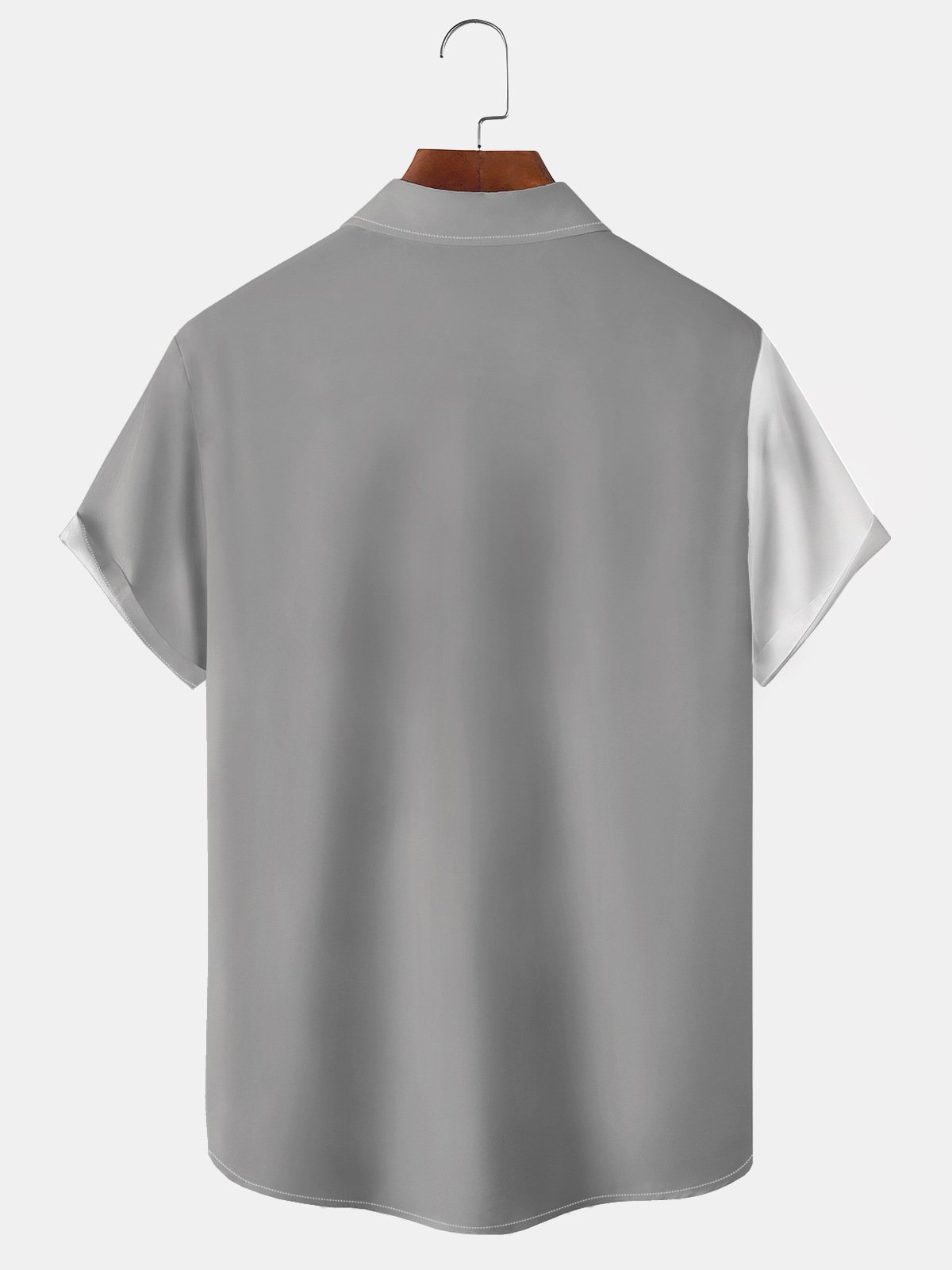 Men's Coconut Tree Color Block Print Casual Breathable Hawaiian Short Sleeve Shirt with Pockets