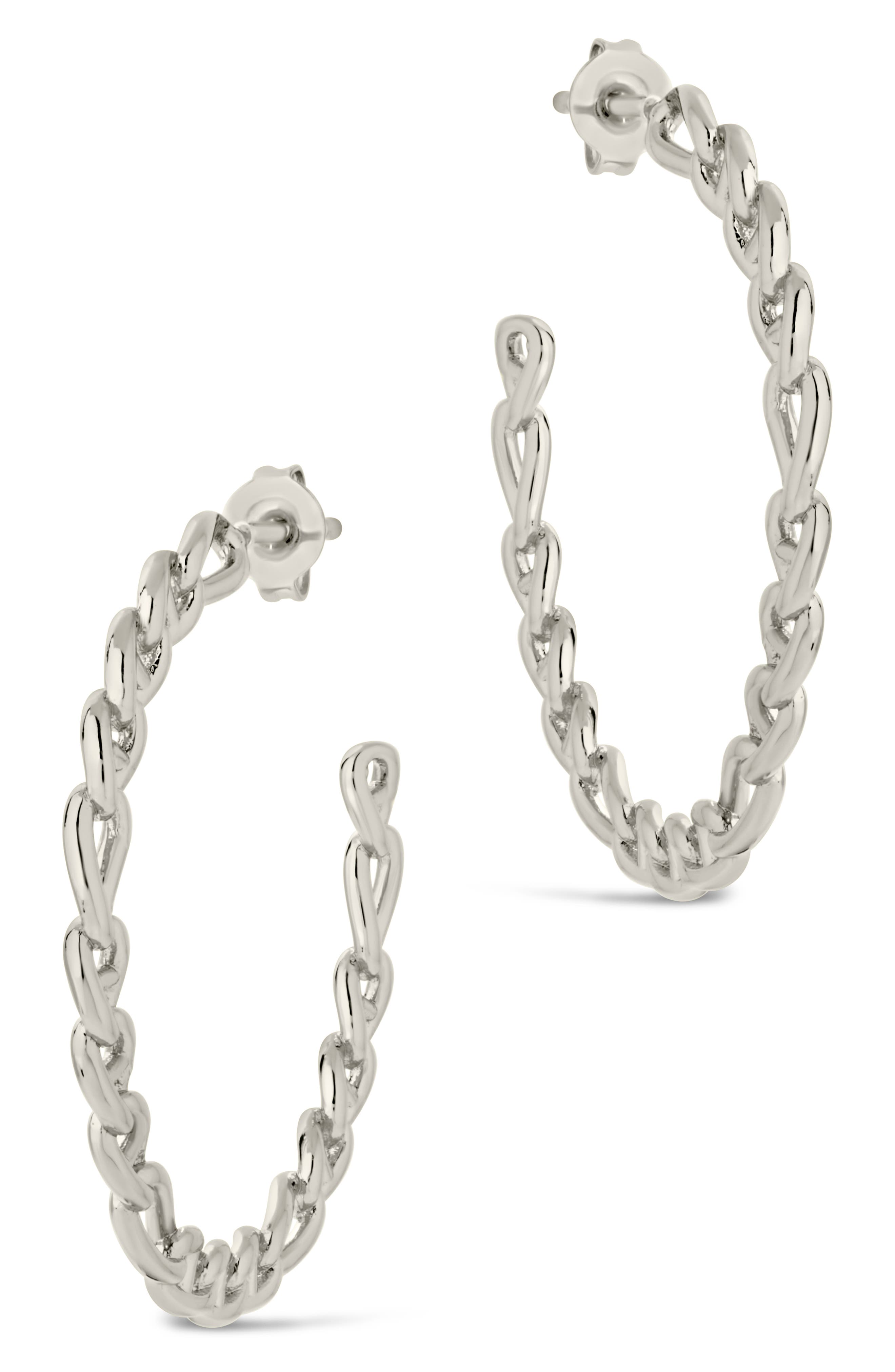Sterling Forever Rylan Hoop Earrings