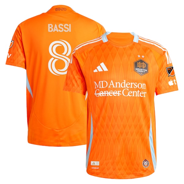 Amine Bassi Houston Dynamo FC adidas 2025 Season 20 Authentic Player Jersey - Orange