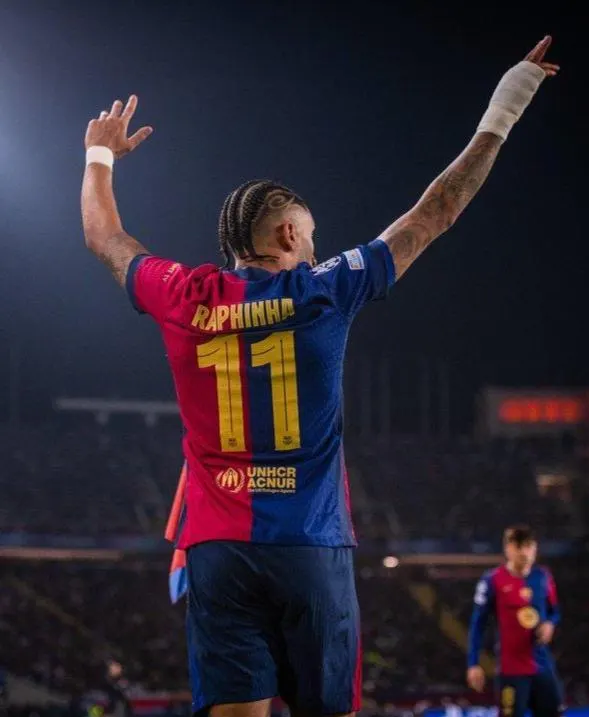 Raphina SIGNED Barcelona 24/25 Home Jersey/Shirt - COA - 2025