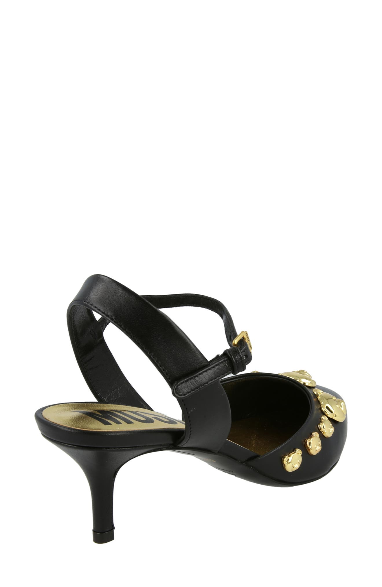 Moschino Teddy Bear Stud Kitten Heel Pump