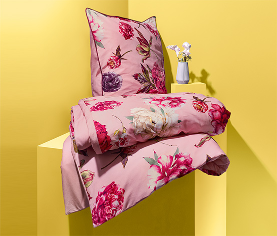 Biber-Bettwäsche, rosa, Normalgröße