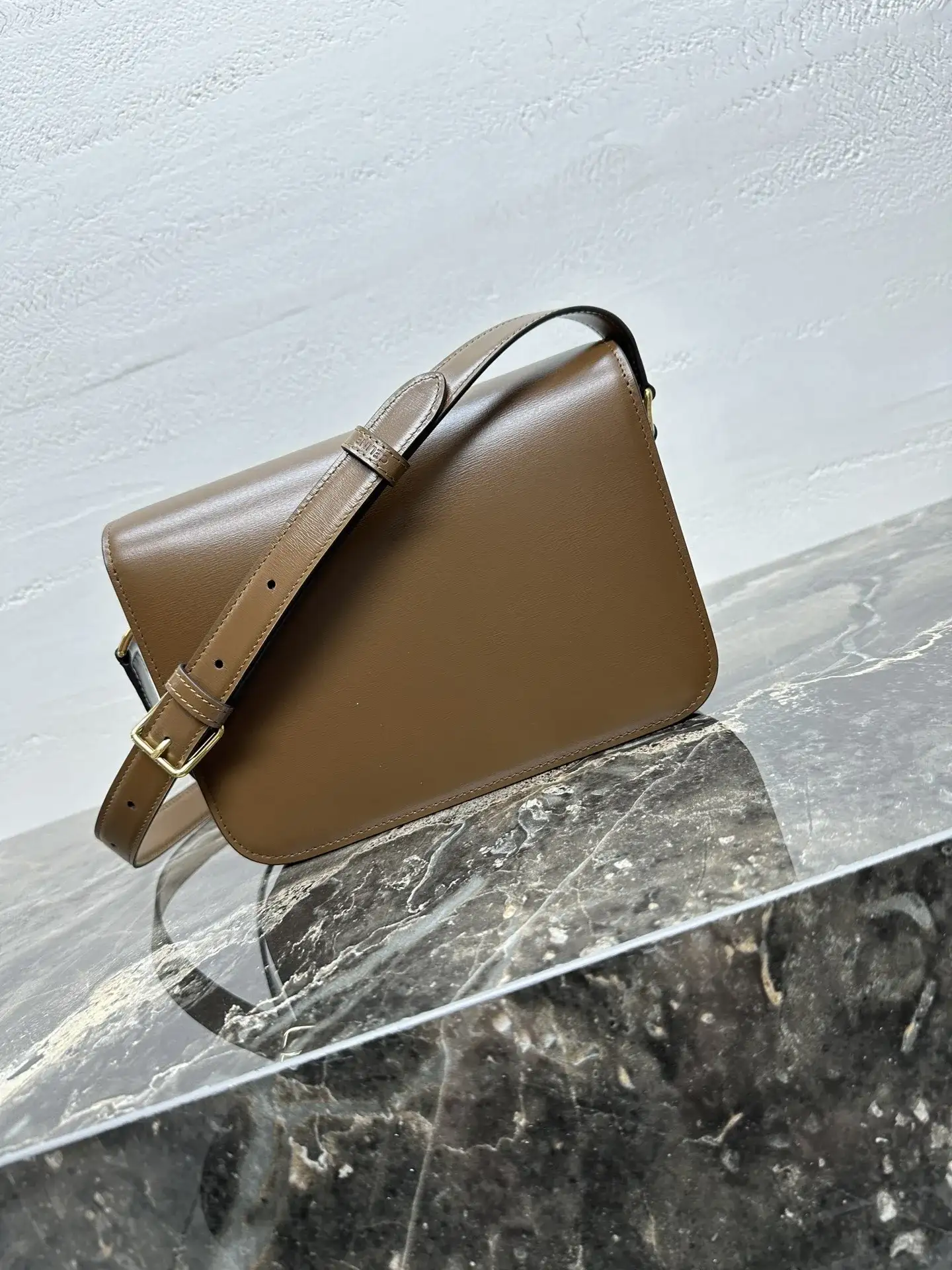 Celine Triomphe Gold Lambskin Crossbody Bag product photo from LabelPicks