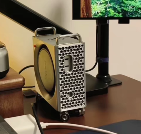 Apple Mac Mini M4 2024 under desktop case for better desk management accessories Mac pro style - GreshamTech