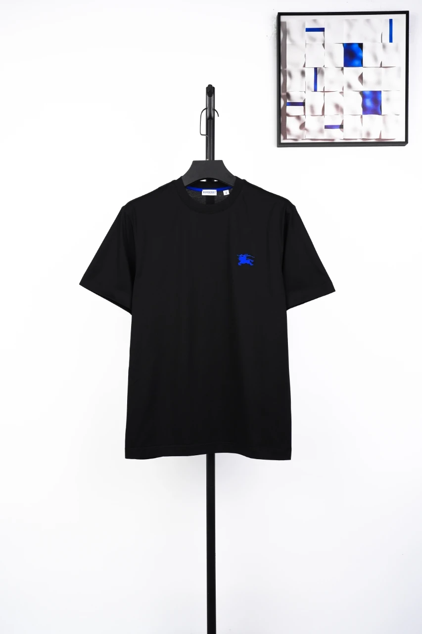 Burberry Black Blue Equestrian Knight Embroidered T-Shirt product photo from LabelPicks