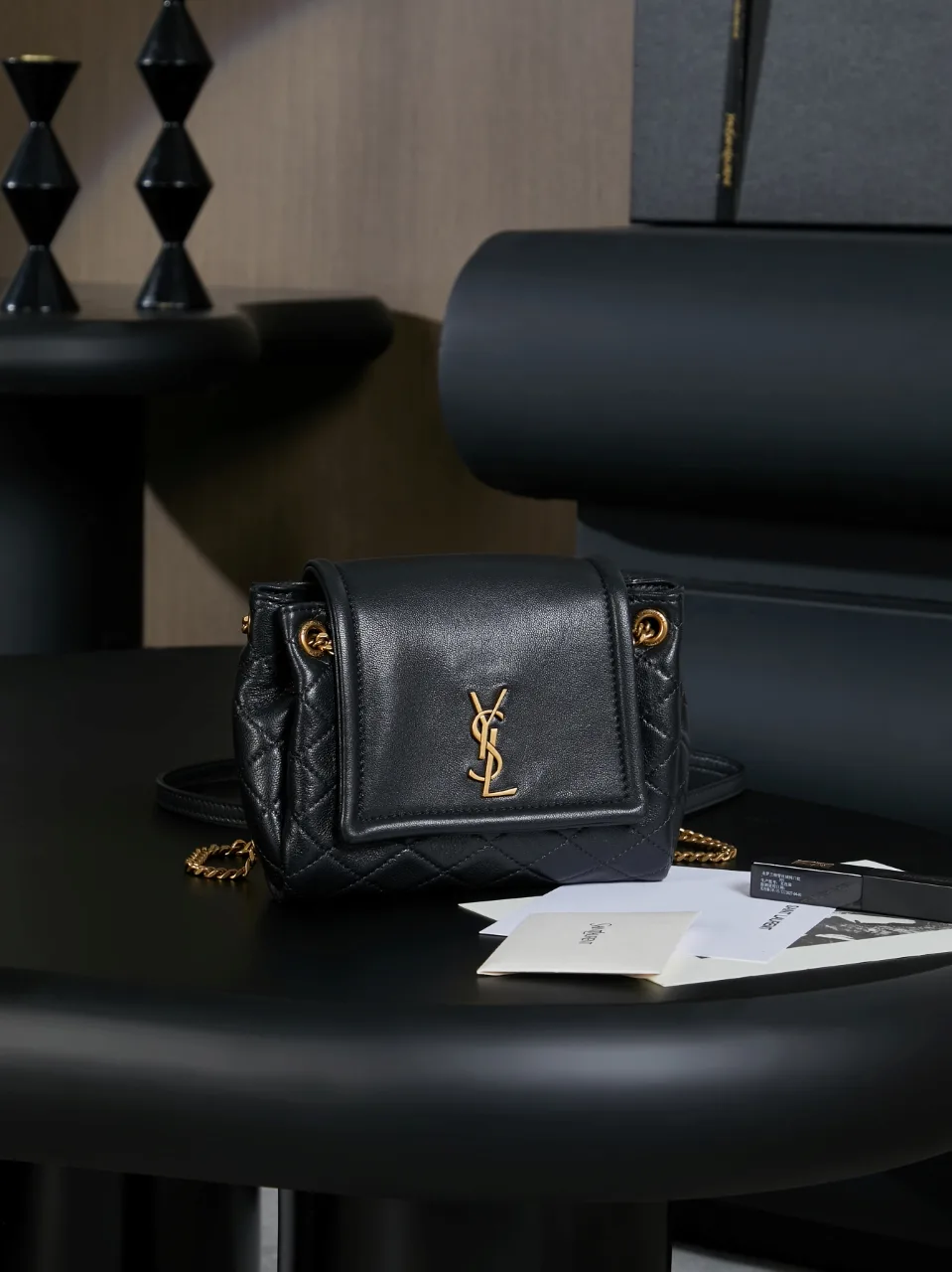 Saint Laurent Gold Quilted Leather Shoulder Bag product photo from LabelPicks
