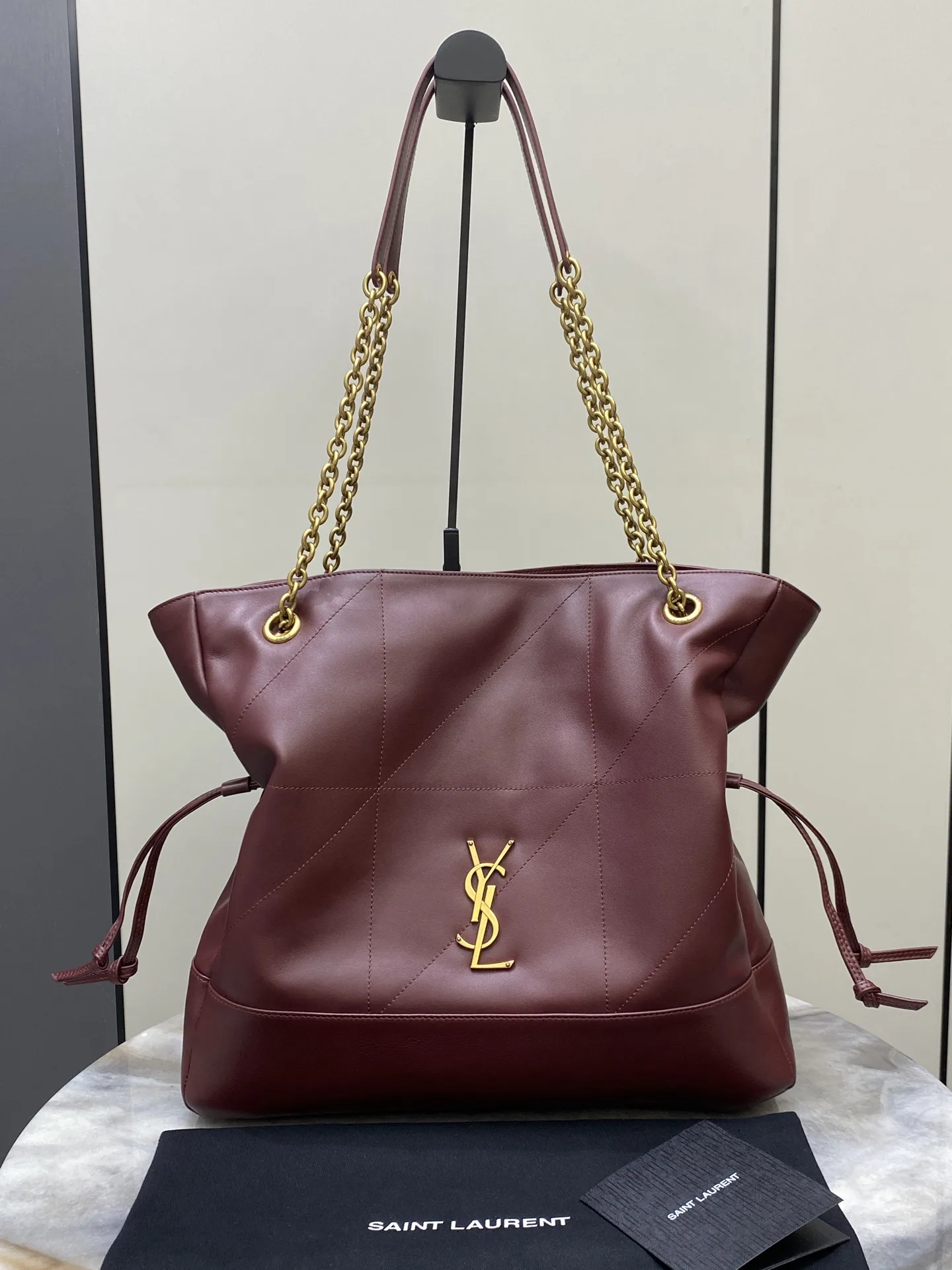 Saint Laurent Jamie Burgundy Lambskin Bucket Bag product photo from LabelPicks