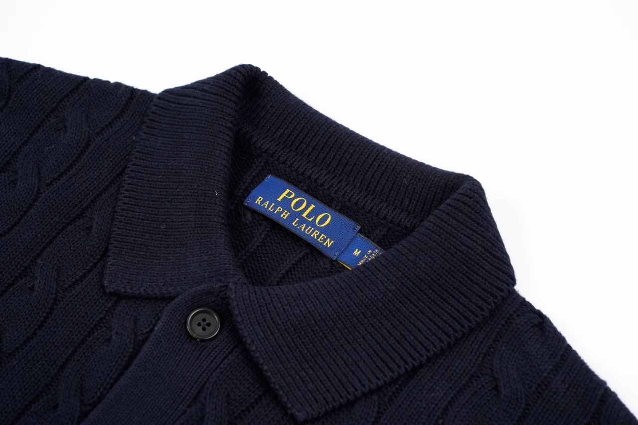 Ralph Lauren Navy Pony Embroidered Cable Knit Shirt product photo from LabelPicks