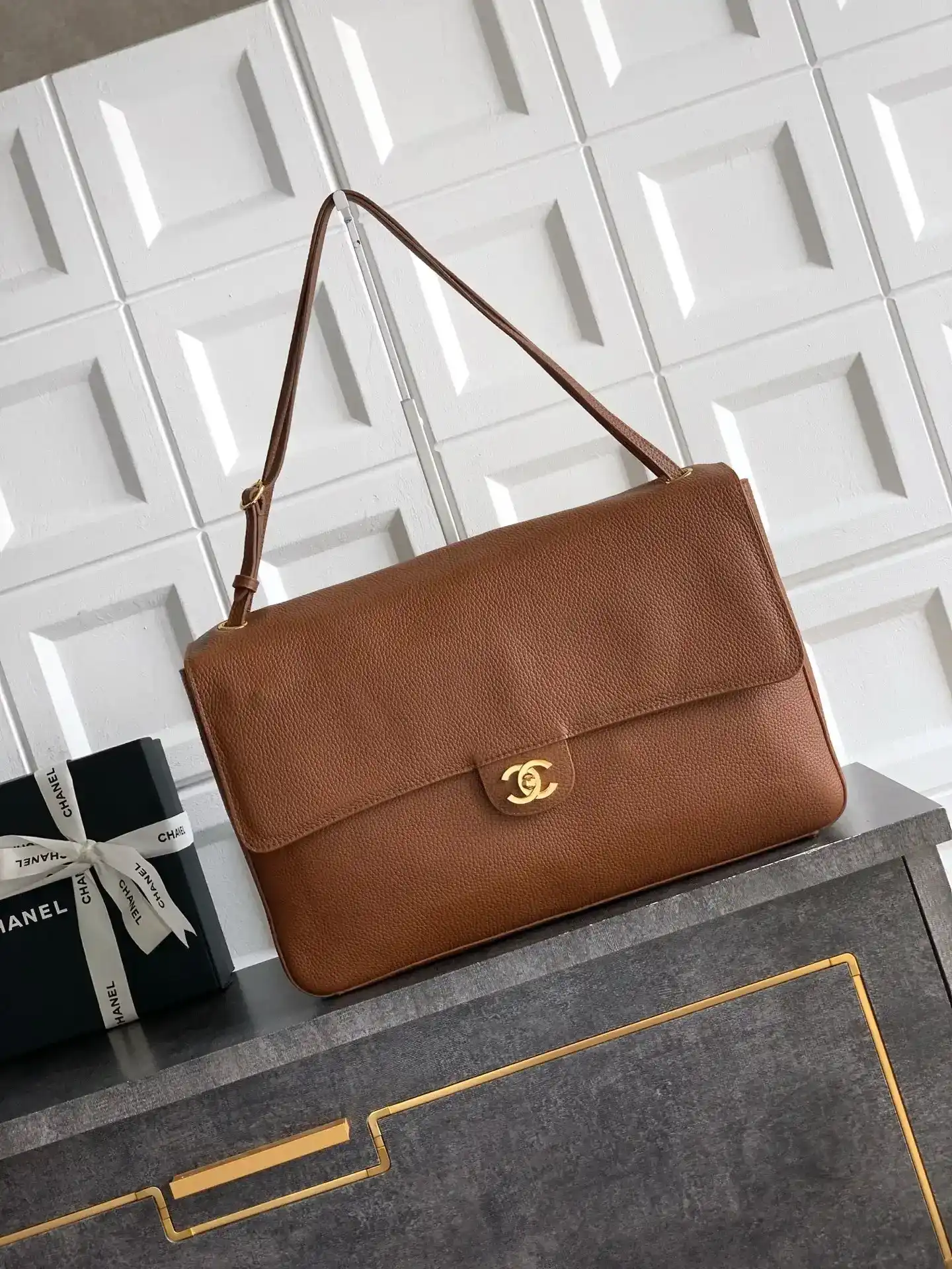 Chanel Brown Classic Flap Shoulder Bag product photo from LabelPicks