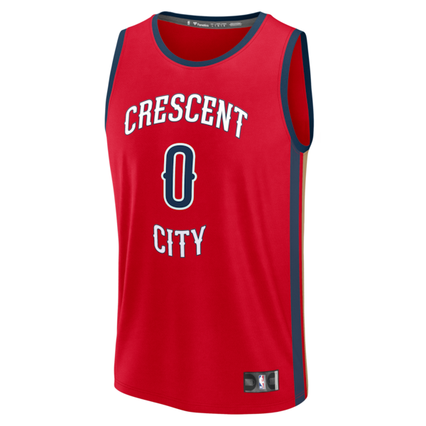 Jeremiah Fears New Orleans Pelicans  Fast Break Replica Player Jersey - Statement Edition - Red