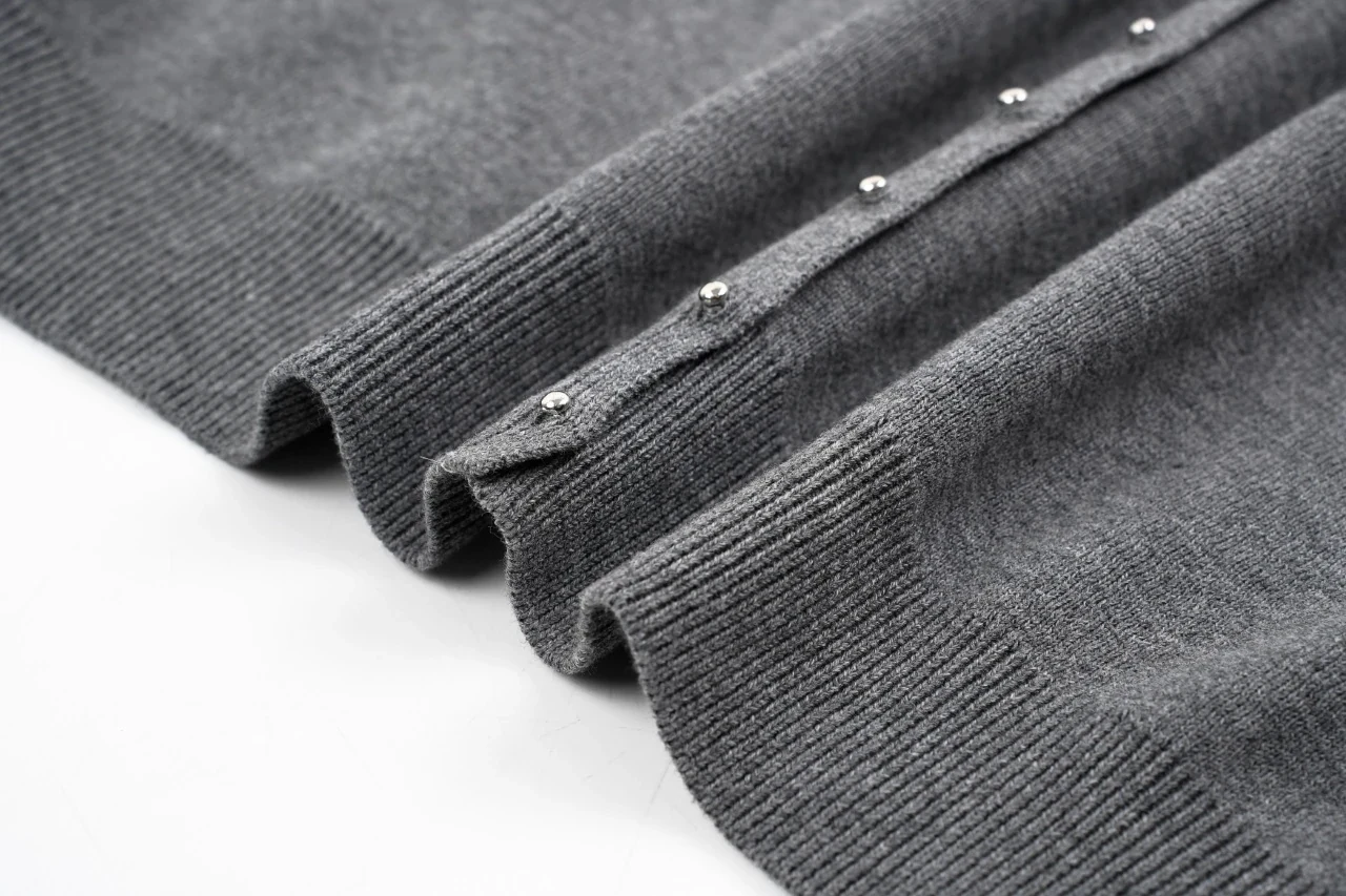 LOEWE Grey Studded Wool Cardigan Jacket product photo from LabelPicks