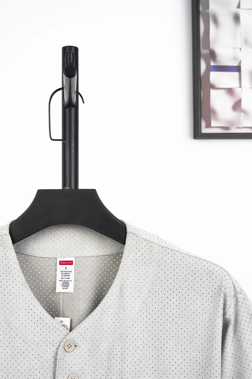 Supreme Grey Suede Mesh Baseball Jersey product photo from LabelPicks
