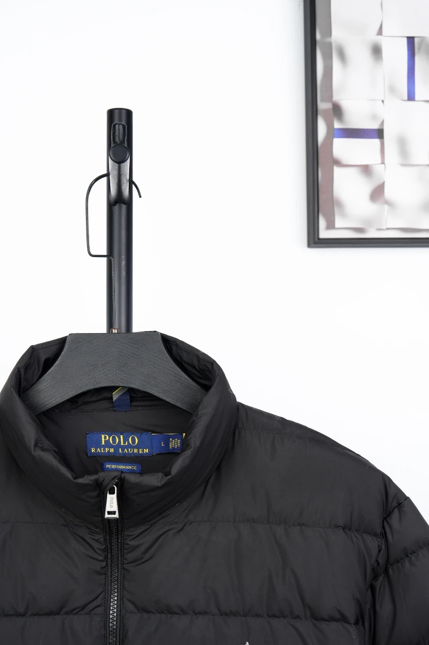 Ralph Lauren Black Pony Embroidered Stand Collar Quilted Down Jacket product photo from LabelPicks