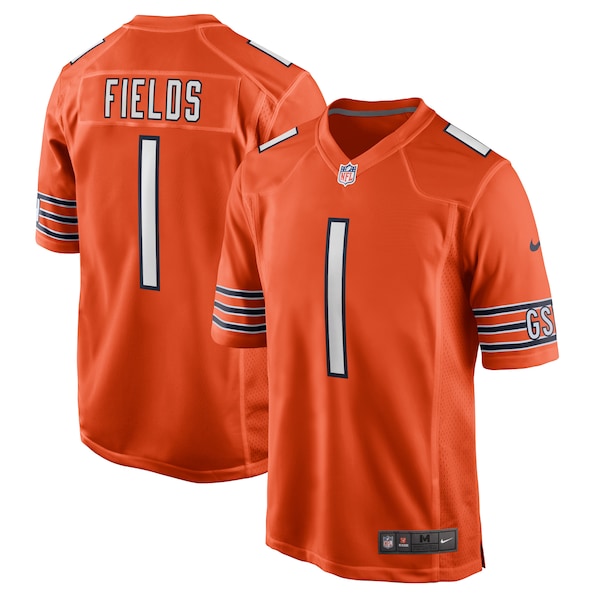 Justin Fields Chicago Bears Nike Player Game Jersey - Orange/White