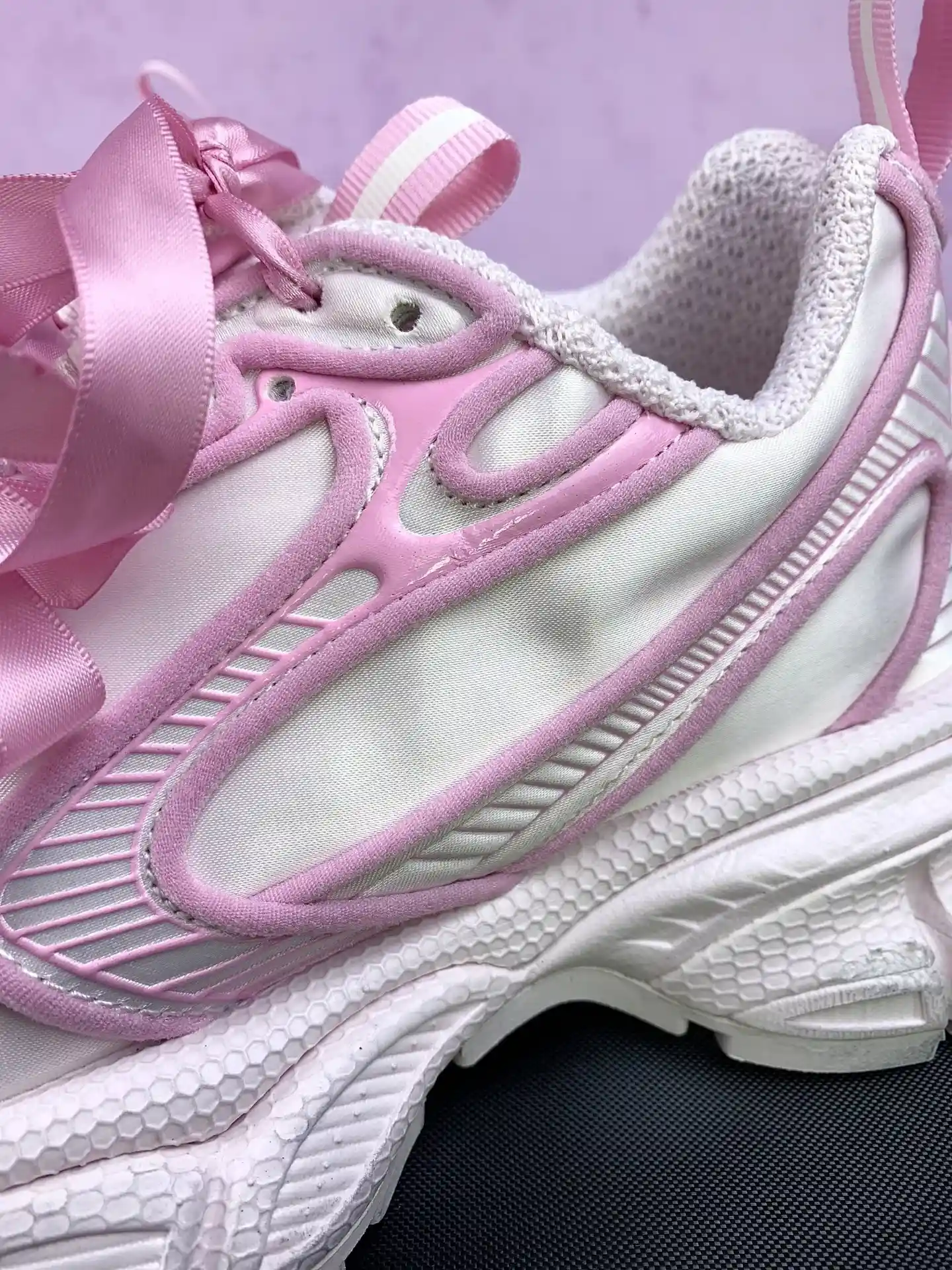 3XL Satin Bow Sneaker in Pink product photo from LabelPicks
